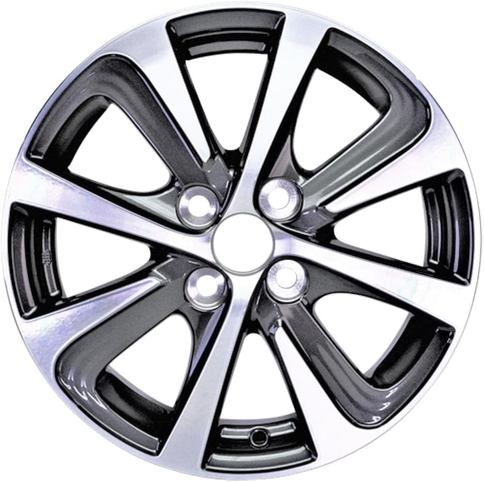 New Wheel 15x5 inch Rim For 2018-2019 Toyota Prius Machined Face with Painted Grey Spoke Inset and Painted Grey Pockets 4 x 100 mm8 Spoke
