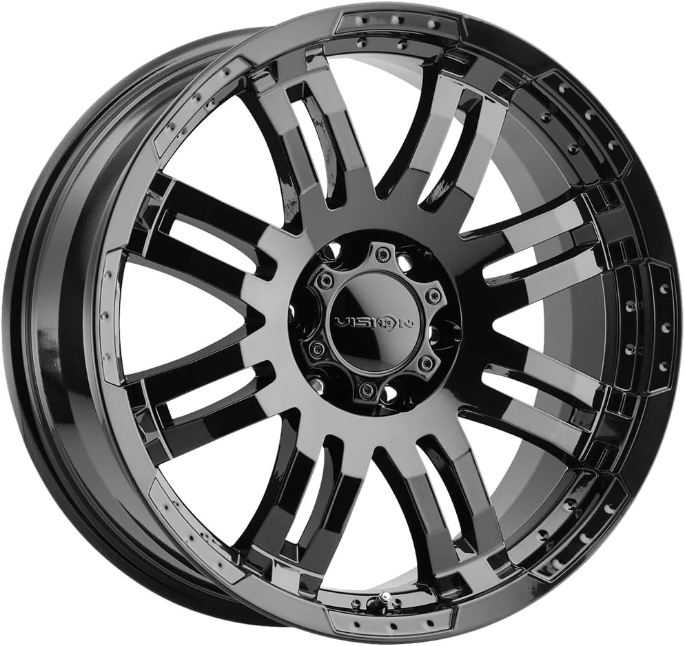 Vision 375 WARRIOR Custom Wheel - 18x8.5, 18 Offset, 6x139.7 Bolt Pattern, 106.2mm Hub - Gloss Black Rim