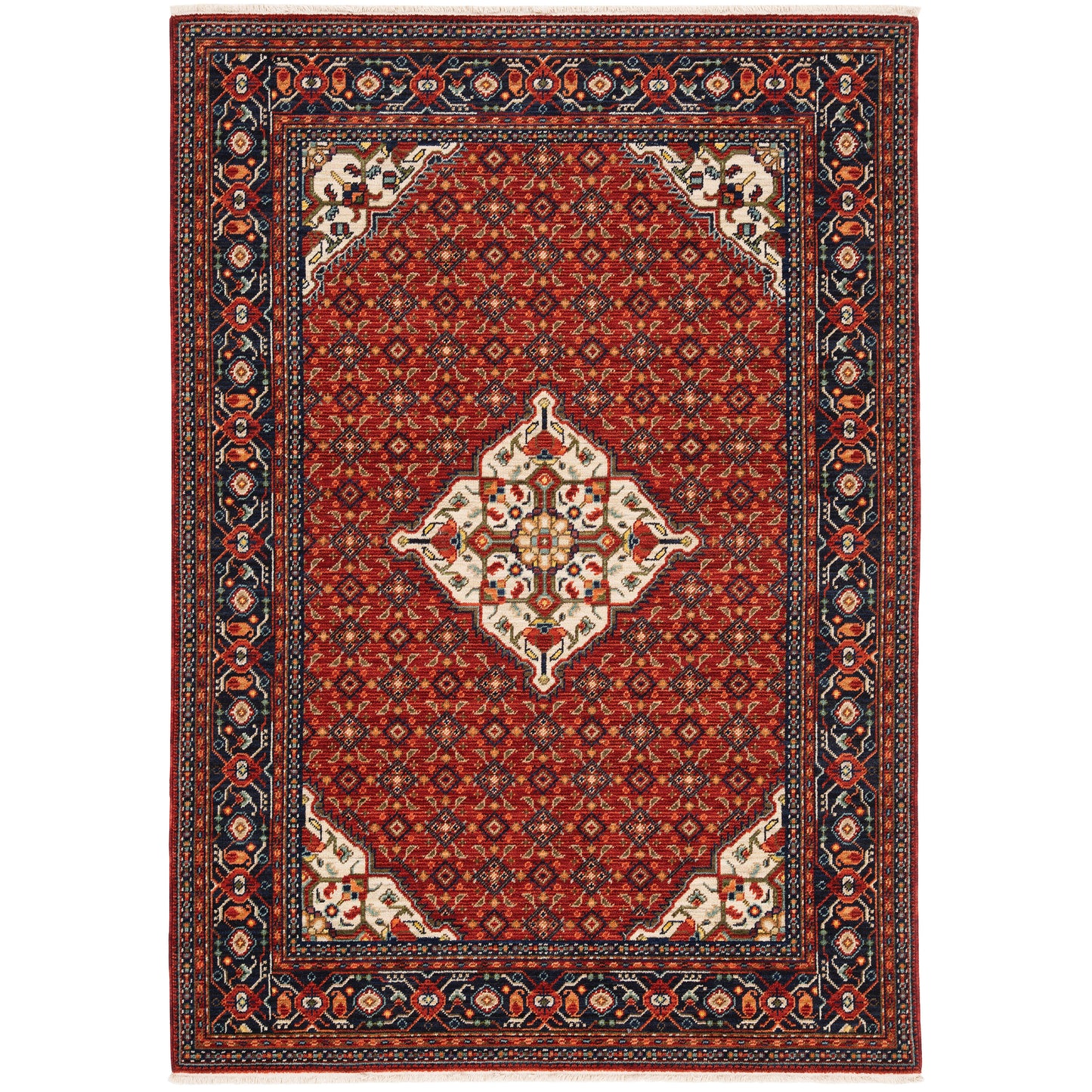Archer Lane Gadwall 5 x 8 (ft) Loomed Wool Red Rectangular Indoor Medallion Bohemian/Eclectic Pet Friendly Area rug