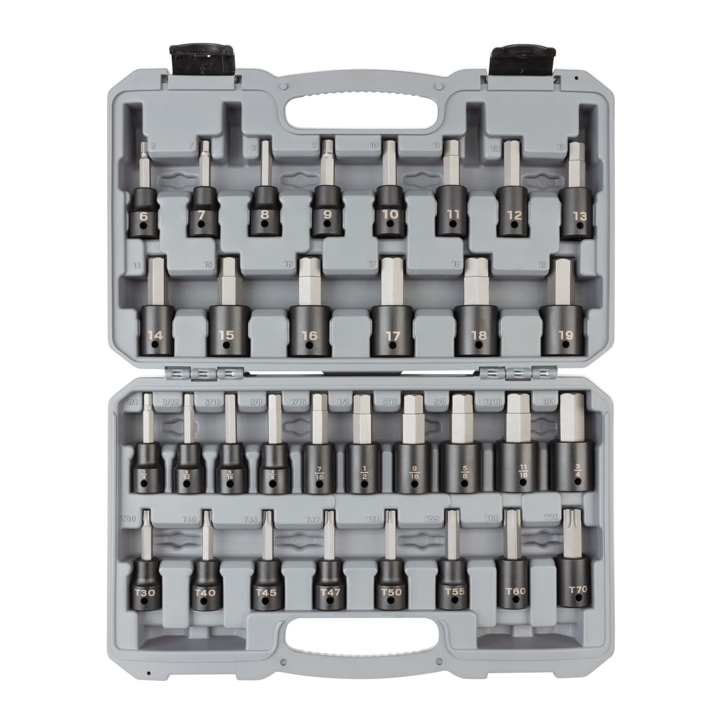TEKTON 32-Piece 1/2-in Drive Set Hex/Torx Bit Driver Socket Set SIB92312