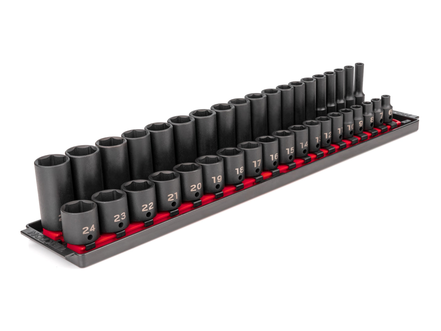 TEKTON 38-pc 3/8 in Dr S/D Impact Socket Set (6-24 mm) 6p Tr 2Rl SID91211