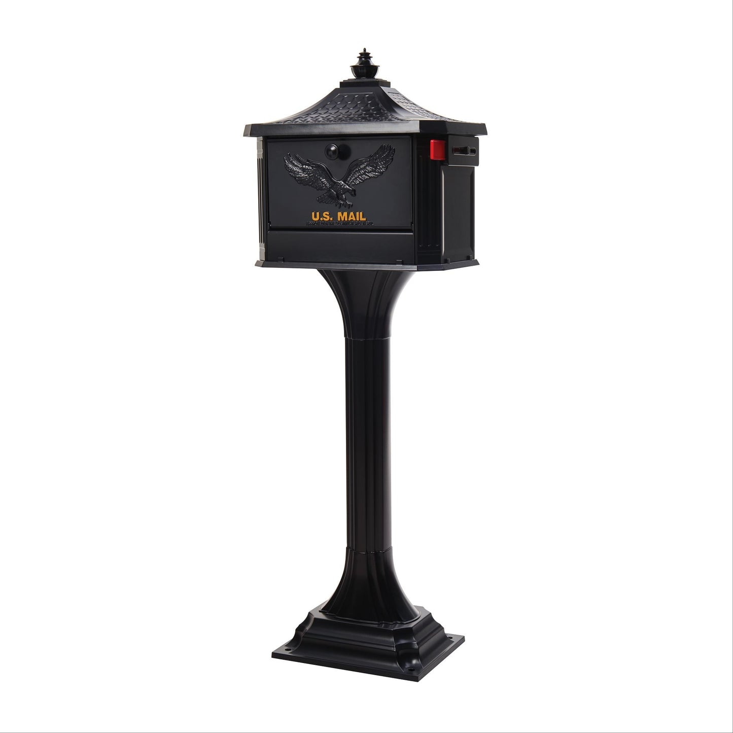 Architectural Mailboxes Post Mount Metal Large Lockable Mailbox with Post PED00BAM