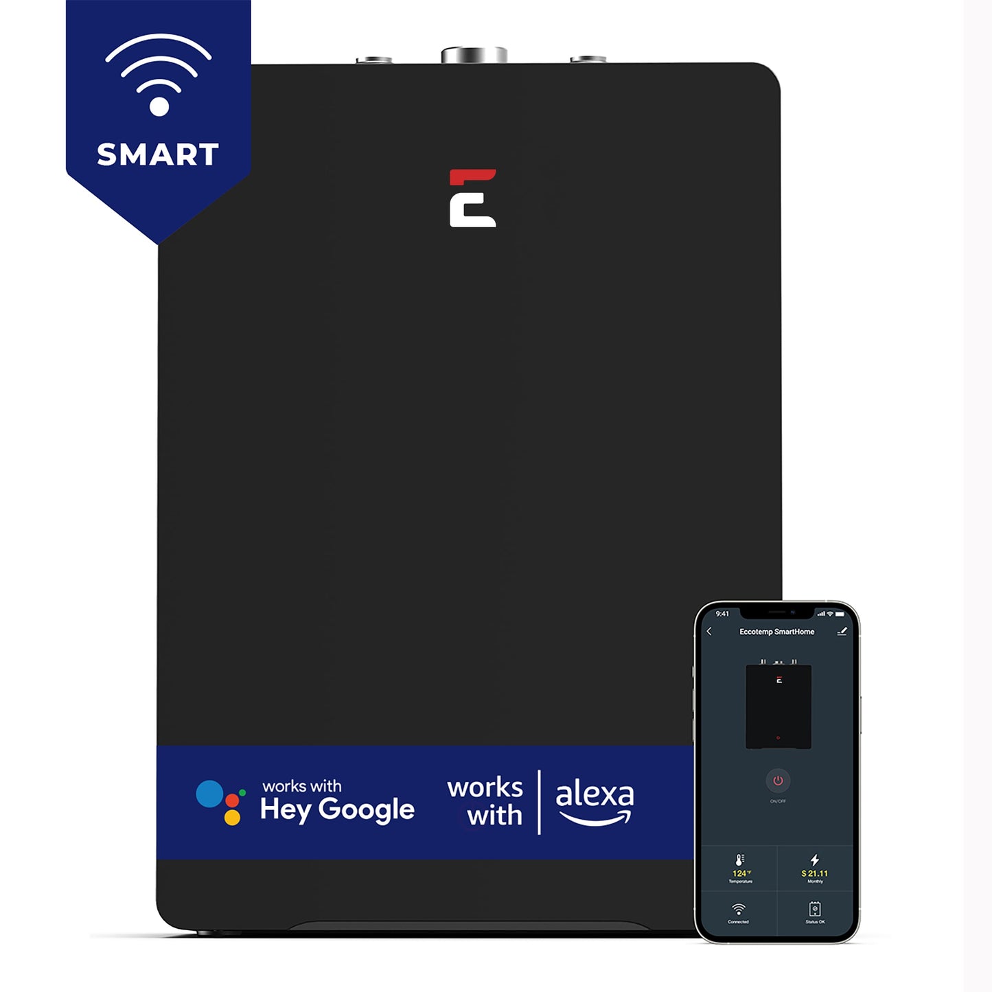 Eccotemp SmartHome Mini Tank 2.5-Gallons Wall-mounted Compact 5-year Limited Warranty 1440-Watt 1 Element Point Of Use Smart Electric Water Heater ESH-2.5