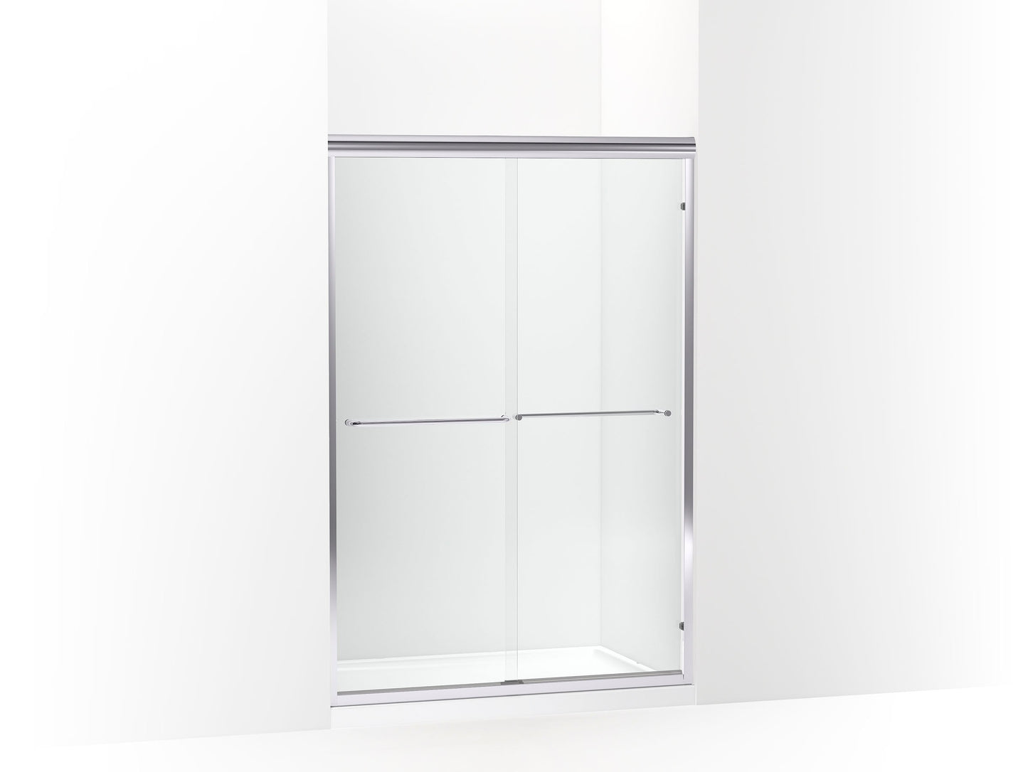 Sterling Finesse Silver 42-in to 48-in W x 70.06-in H Frameless Sliding Shower Door