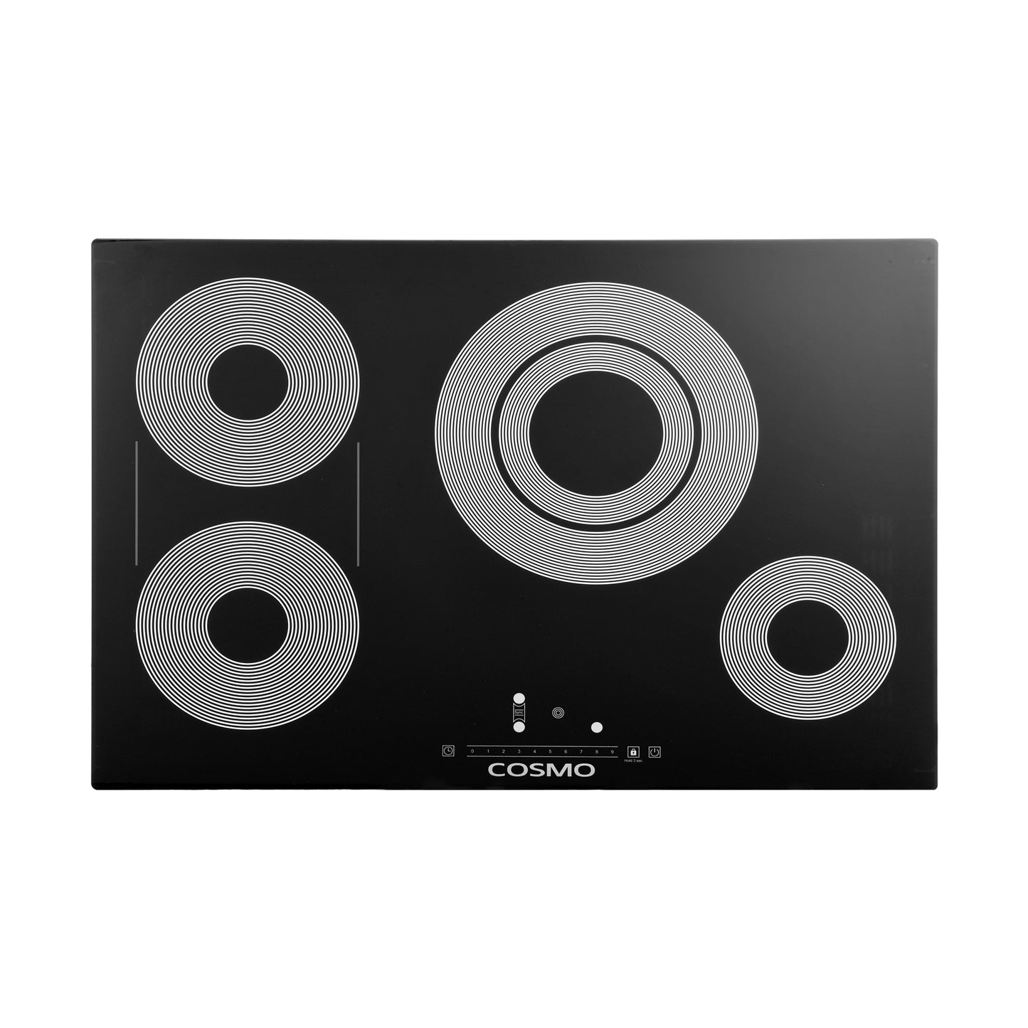 Cosmo 30-in 4 burners Smooth Surface (Radiant) Black Stainless steel Electric Cooktop