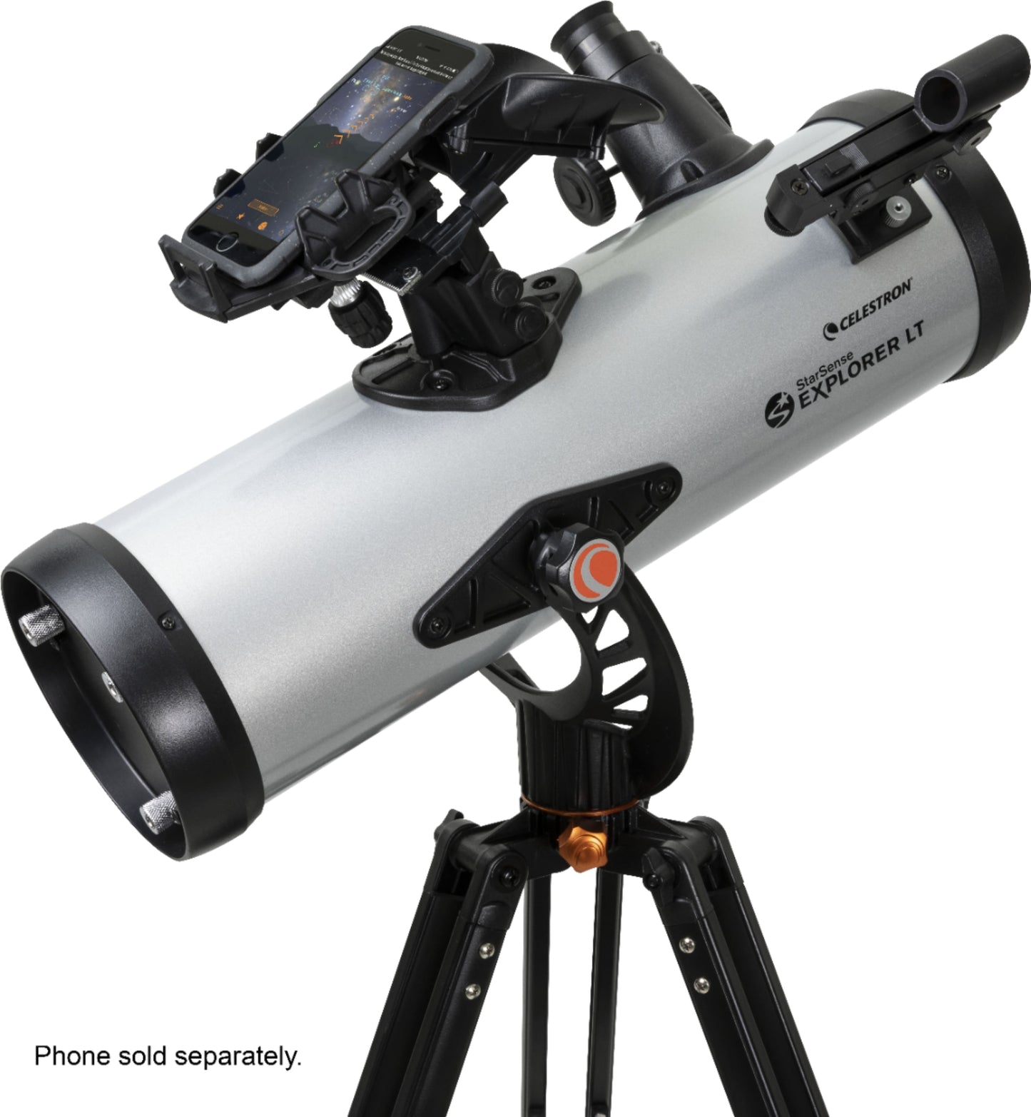 Celestron - Starsense Explorer LT 114AZ Telescope App-Enabled Newtonian Reflector Telescope - Silver/Black