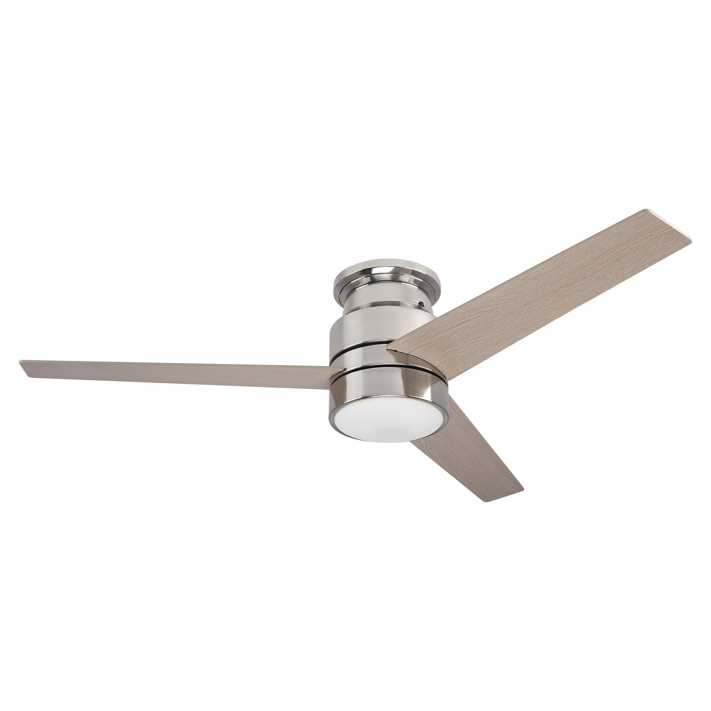 CARRO USA Ranger 52-in Silver with Wooden Blades Indoor Flush Mount Smart Ceiling Fan with Light (3-Blade) LWGS-523B-L11-S6-1