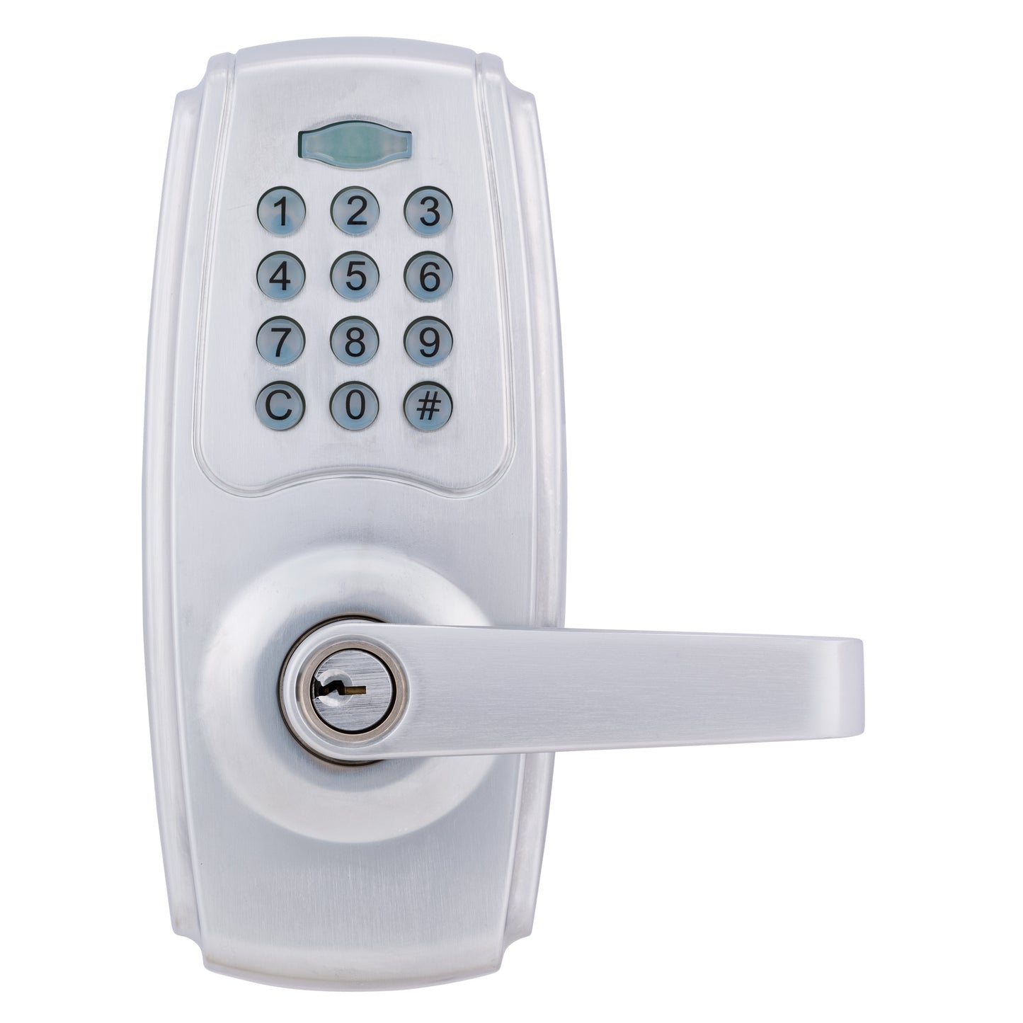 BRINKS COMMERCIAL Heavy Duty Commercial Lever Satin Chrome Interior/Exterior Bed/Bath Hall/Closet Keyed Entry Door Handle BC40107