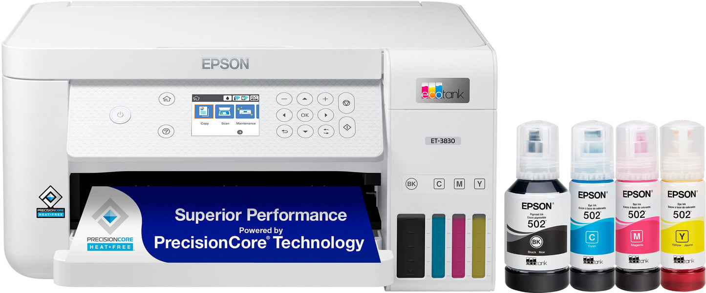 Epson - EcoTank ET-3830 All-in-One Supertank Inkjet Printer - White