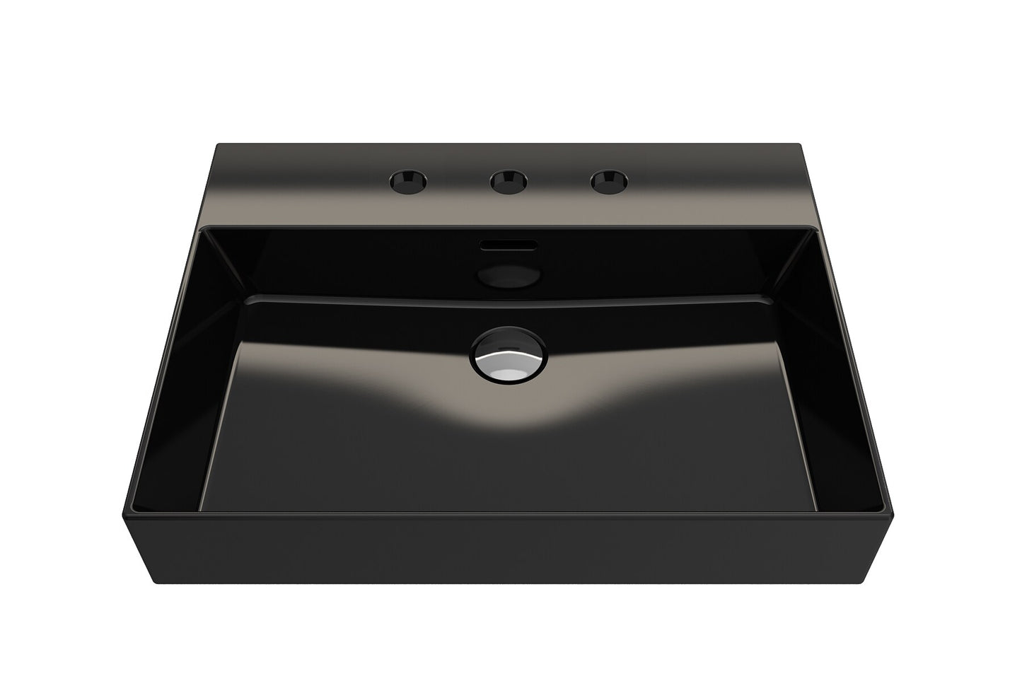 BOCCHI Fire clay Wall-mount Rectangular Modern Black Bathroom Sink ( 24-Inches x 18.25-Inches )