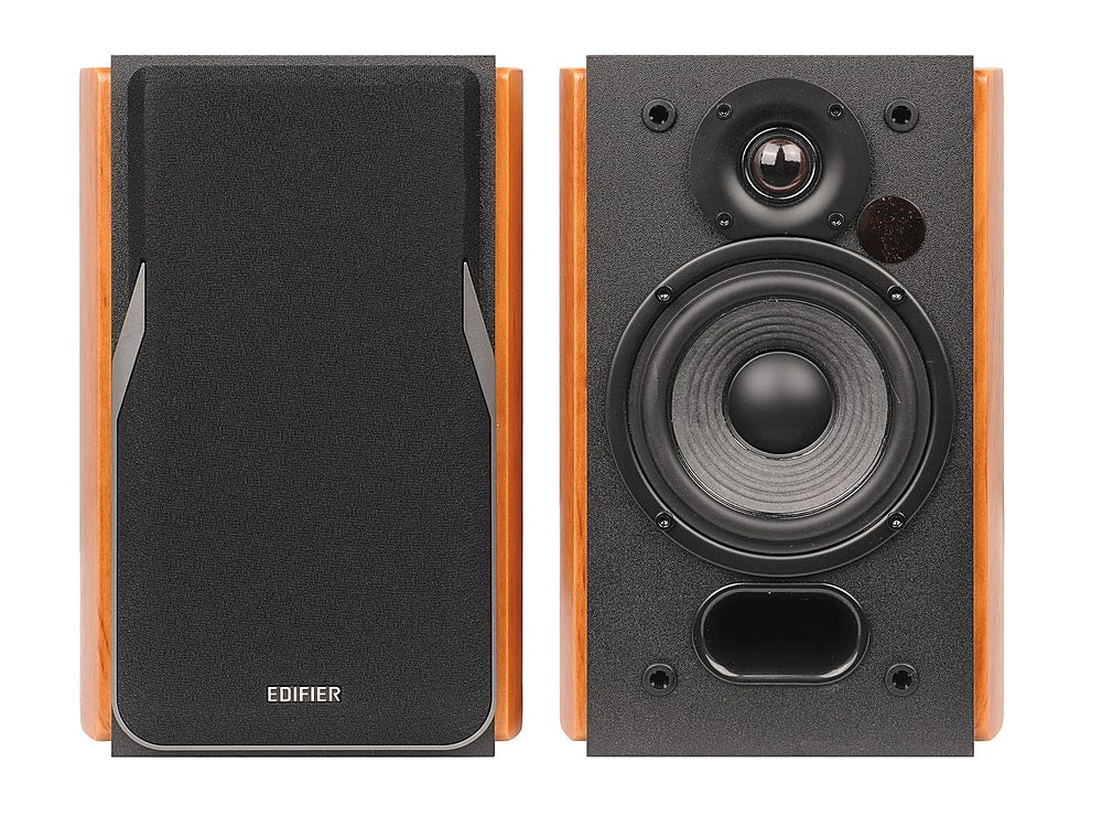 Edifier - R1380T Active Bookshelf Speakers, Computer Speakers – Dual RCA inputs - 2.0 Studio Monitor Speaker - Brown