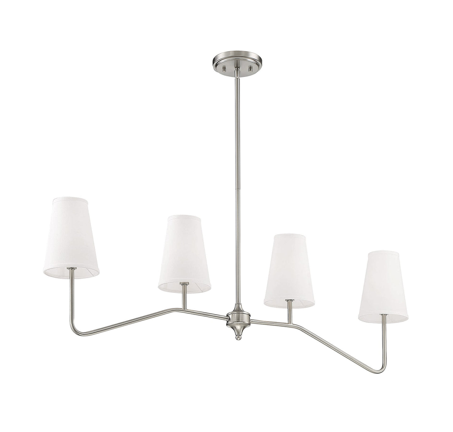 Meridian Lite Trends Meridian 4 -Light Brushed Nickel Modern/contemporary For Use in Bedrooms, Dining Rooms, Foyers, Kitchens, Living Rooms Chandelier