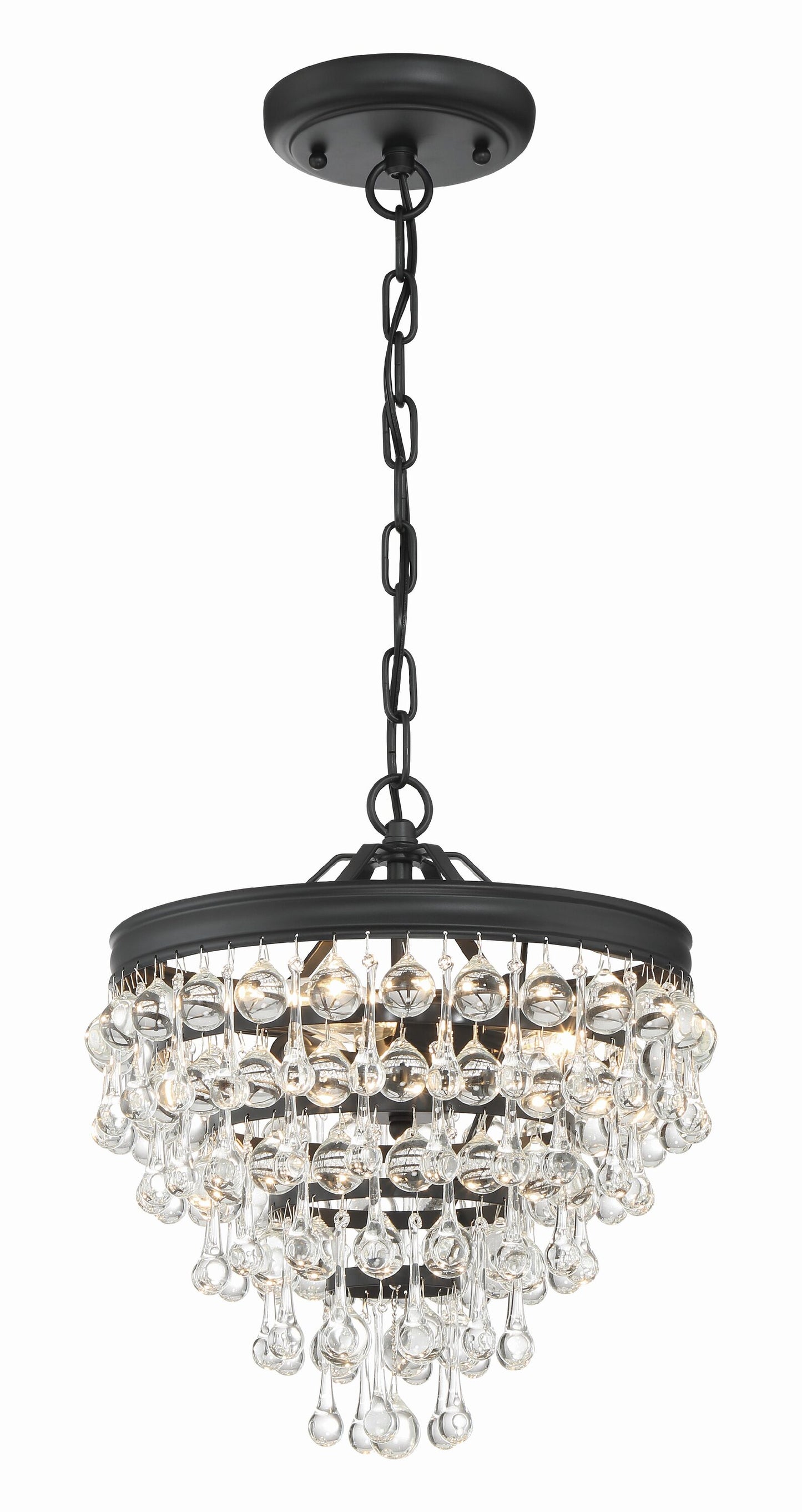 Crystorama Calypso 3 -Light Matte Black Modern/contemporary For Use in Bedrooms, Dining Rooms, Foyers, Living Rooms Chandelier