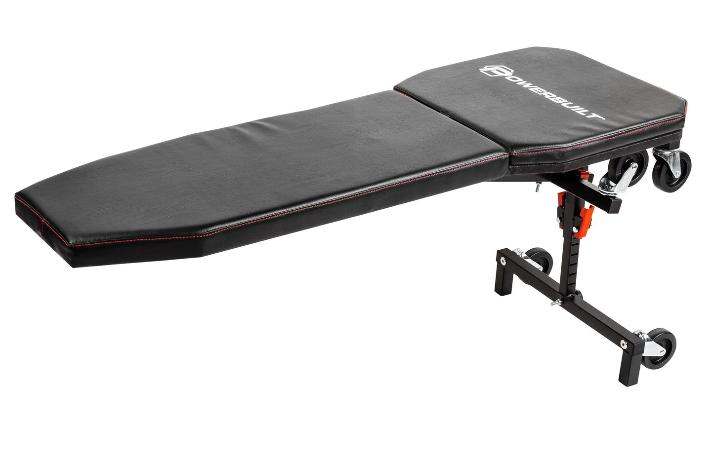 Powerbuilt 4.5-in x 44.75-in Black Creeper: 3-in-1 Tool for Automotive Tasks, Foam-Padded, Foldable, Height-Adjustable 941893ECE