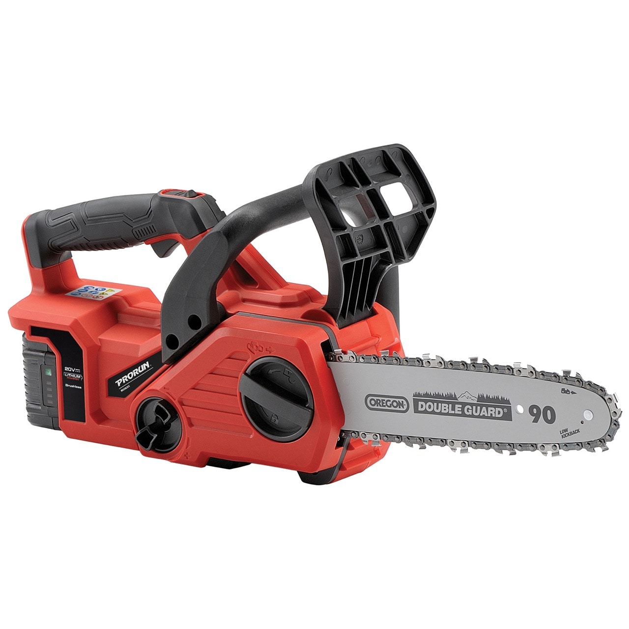 PRORUN PCS120 20-volt Max 12-in Brushless Battery 4 Ah Chainsaw (Battery and Charger Included) PCS120