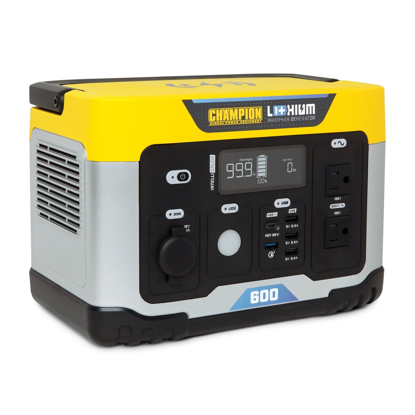 Champion Power Equipment 579-Wh Lithium-Ion Solar Generator Backup Battery 600-Watt Portable Power Station 201189
