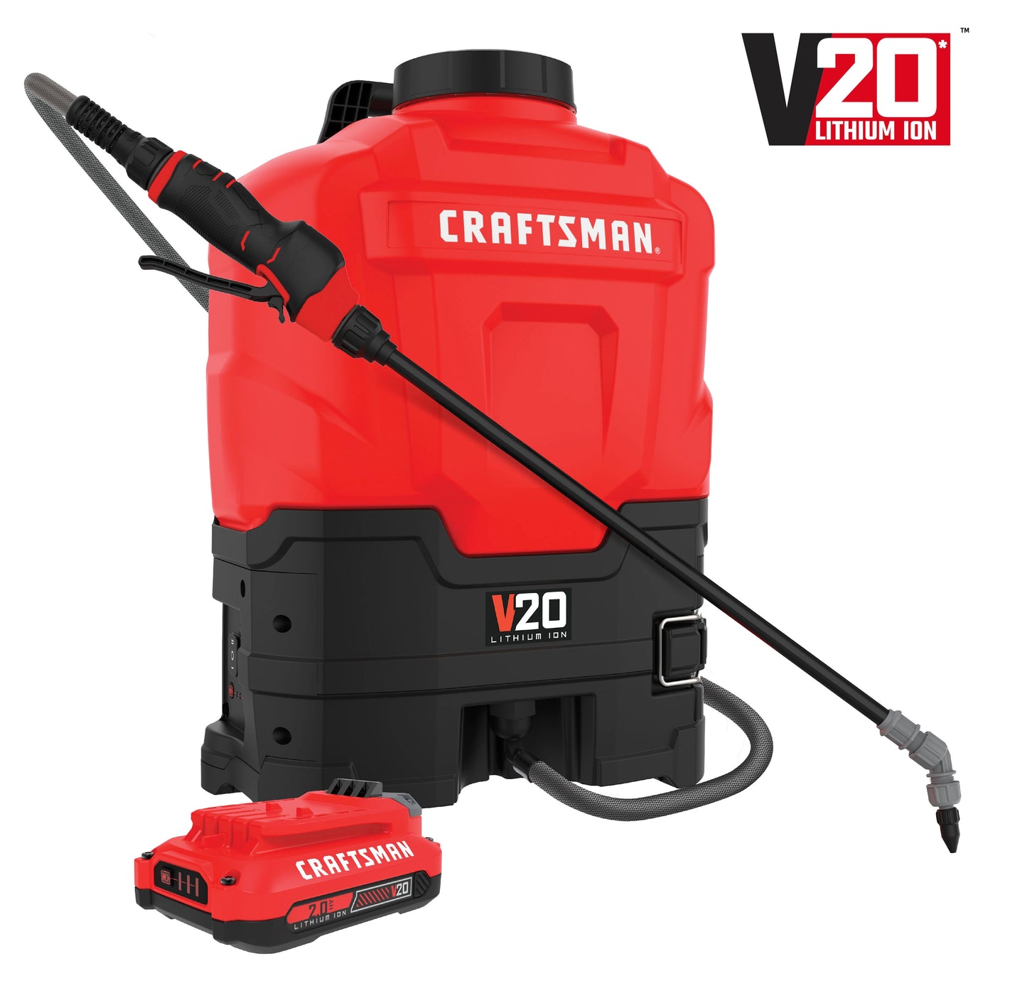CRAFTSMAN 4-Gallon 20-volt Battery Operated Plastic Backpack Sprayer 190682