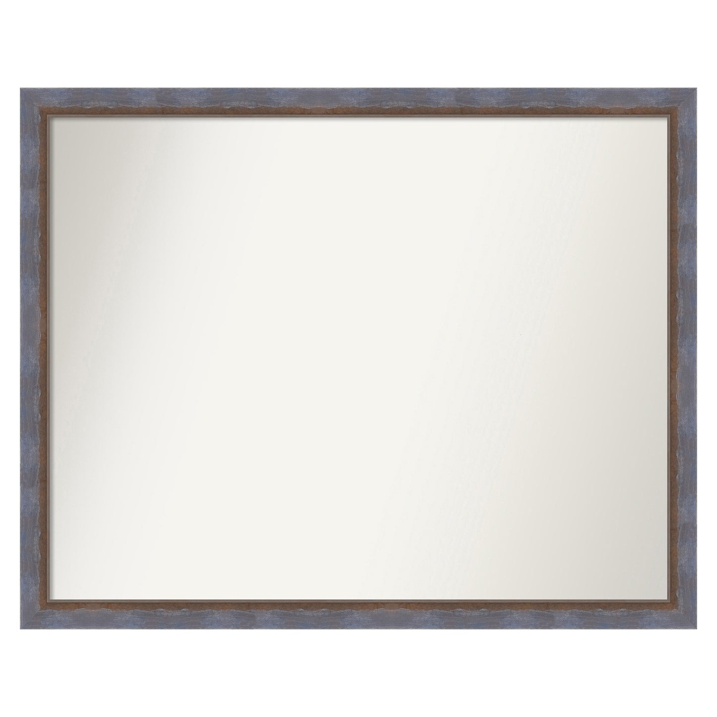 Amanti Art Two Tone Blue Copper Frame 30.25-Inches W x 24.25-Inches H Rectangle Two Tone Blue Copper Framed Wall Mirror
