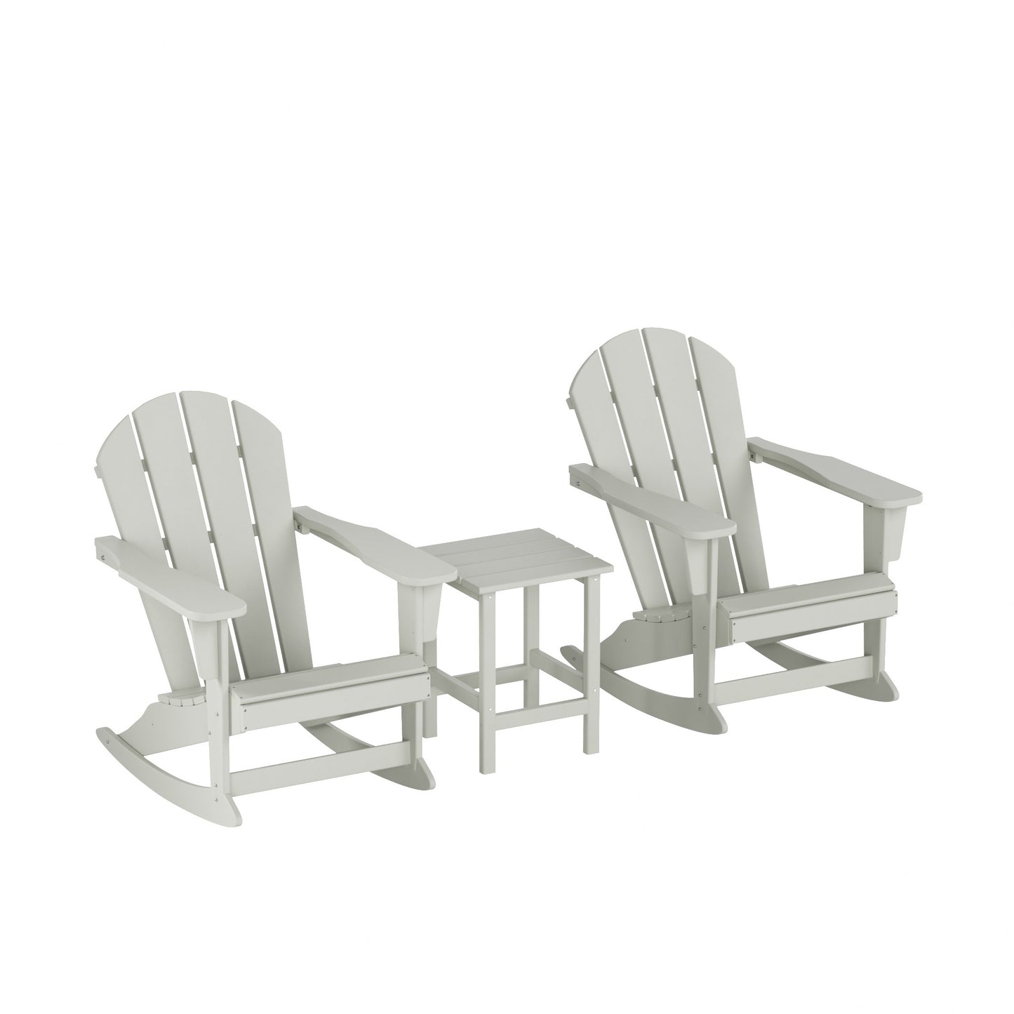 Westin Furniture Laguna Set of 2 Sand HDPE Frame Rocking Chair with Slat Seat