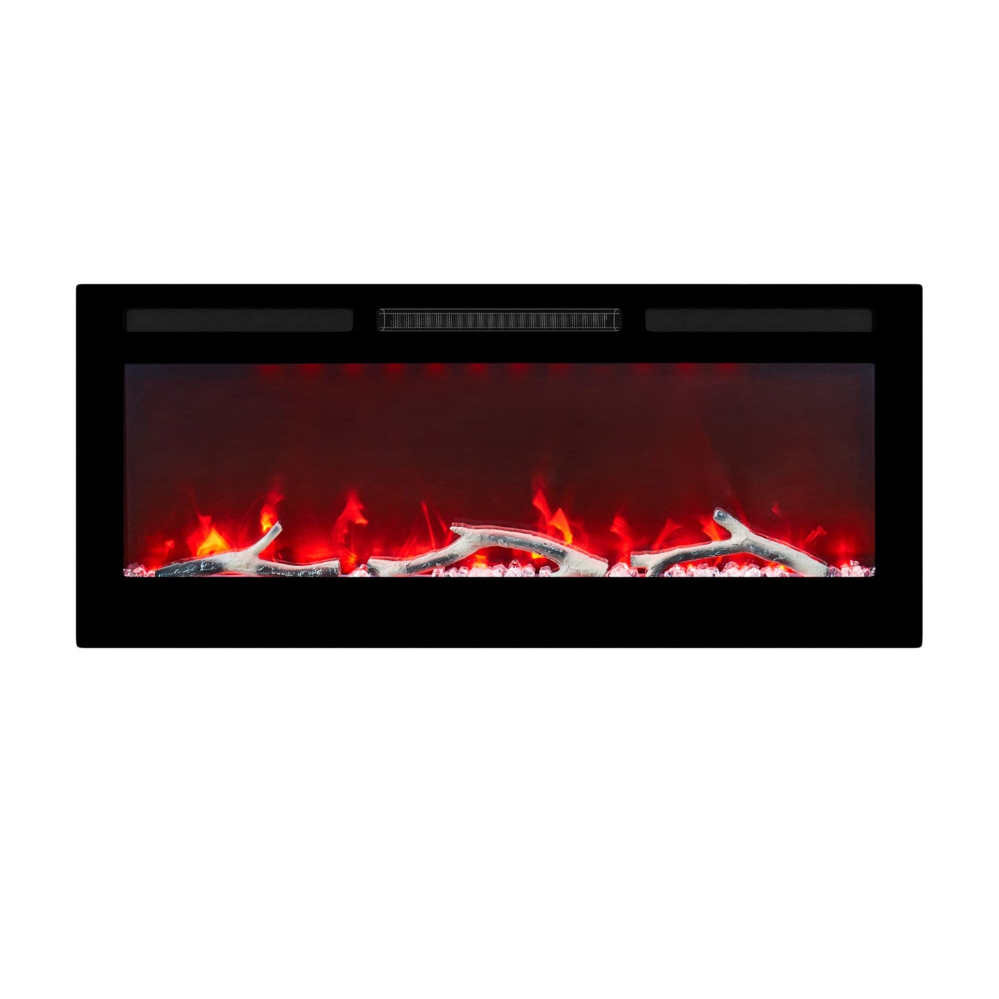 Clihome 42-in W Black Infrared Quartz Electric Fireplace BL-ZHX-RFP-42