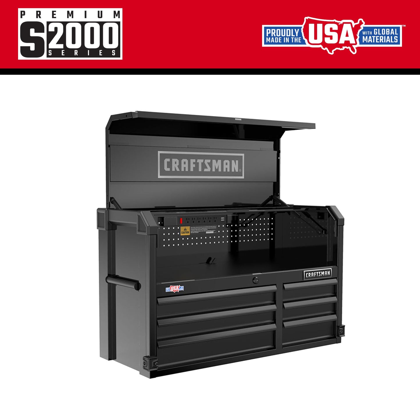 CRAFTSMAN Premium 2000 Series 40.5-in W x 24.5-in H 6-Drawer Steel Tool Chest (Black) CMST98259BK