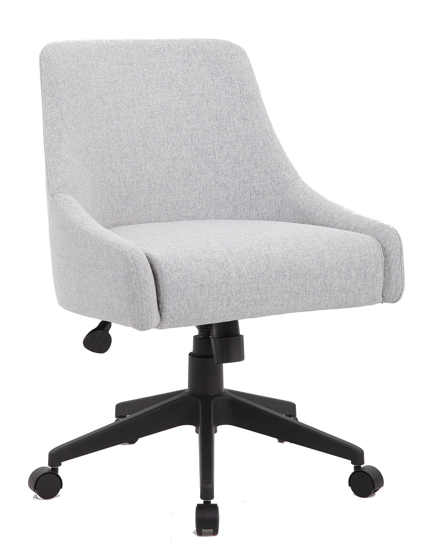 Boss Office Products Grey Contemporary Ergonomic Adjustable Height Swivel Upholstered Task Chair