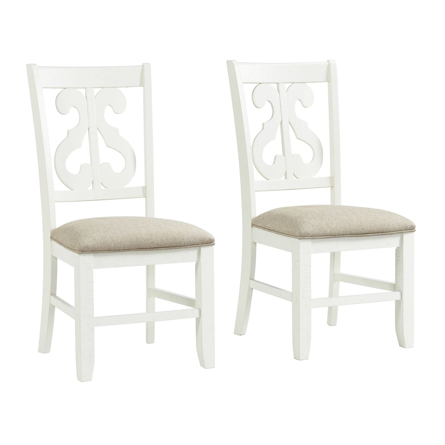 Picket House Furnishings Set of 2 Traditional Polyester Upholstered Dining Side Chair (Composite Frame)