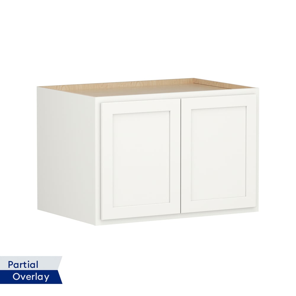 Shenandoah PRO Express Breckenridge 36-in W x 24-in H x 24-in D Linen Partial Overlay Wall Fully assembled Plywood Cabinet Recessed Panel