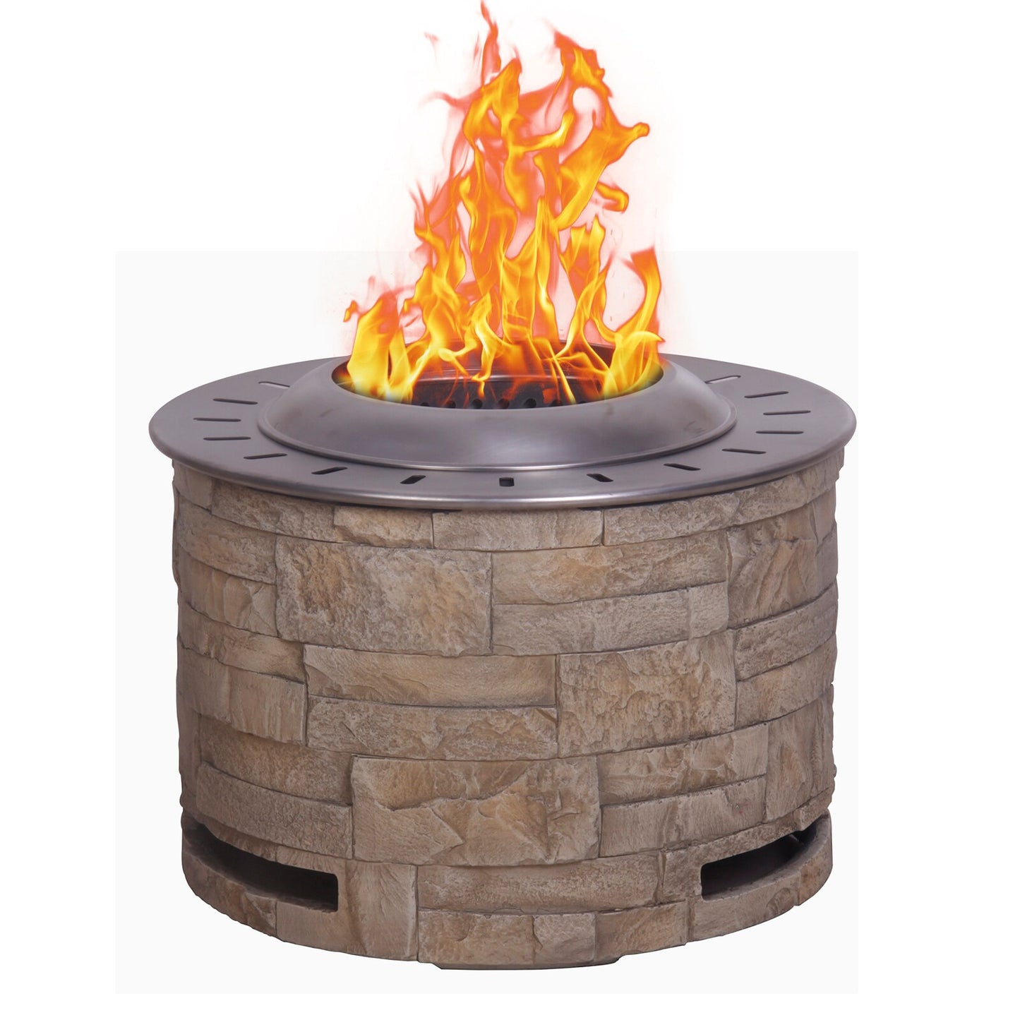 AHIOU HOME Adriana 20.5-in W Magnesium oxide Round Portable Wood-Burning Fire Pit