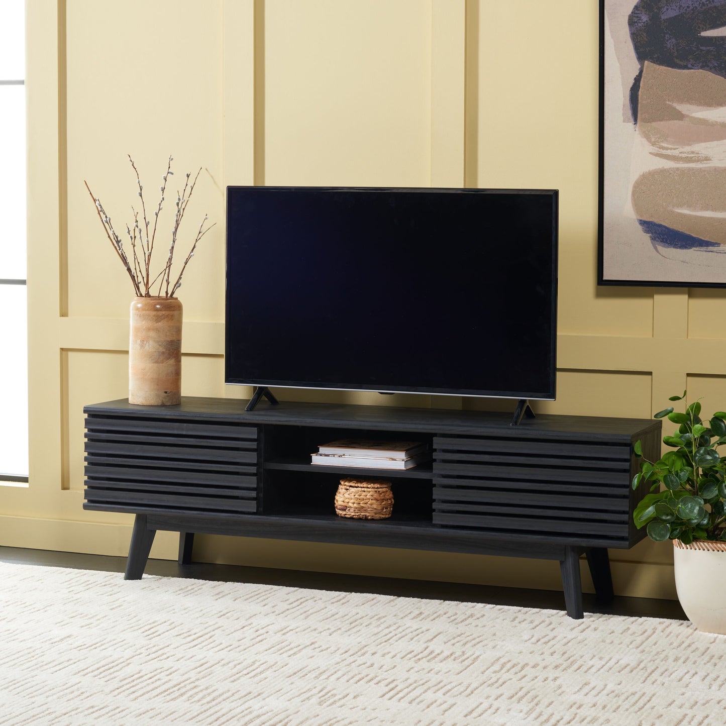 Safavieh Esma Black Casual MDF Media Cabinet