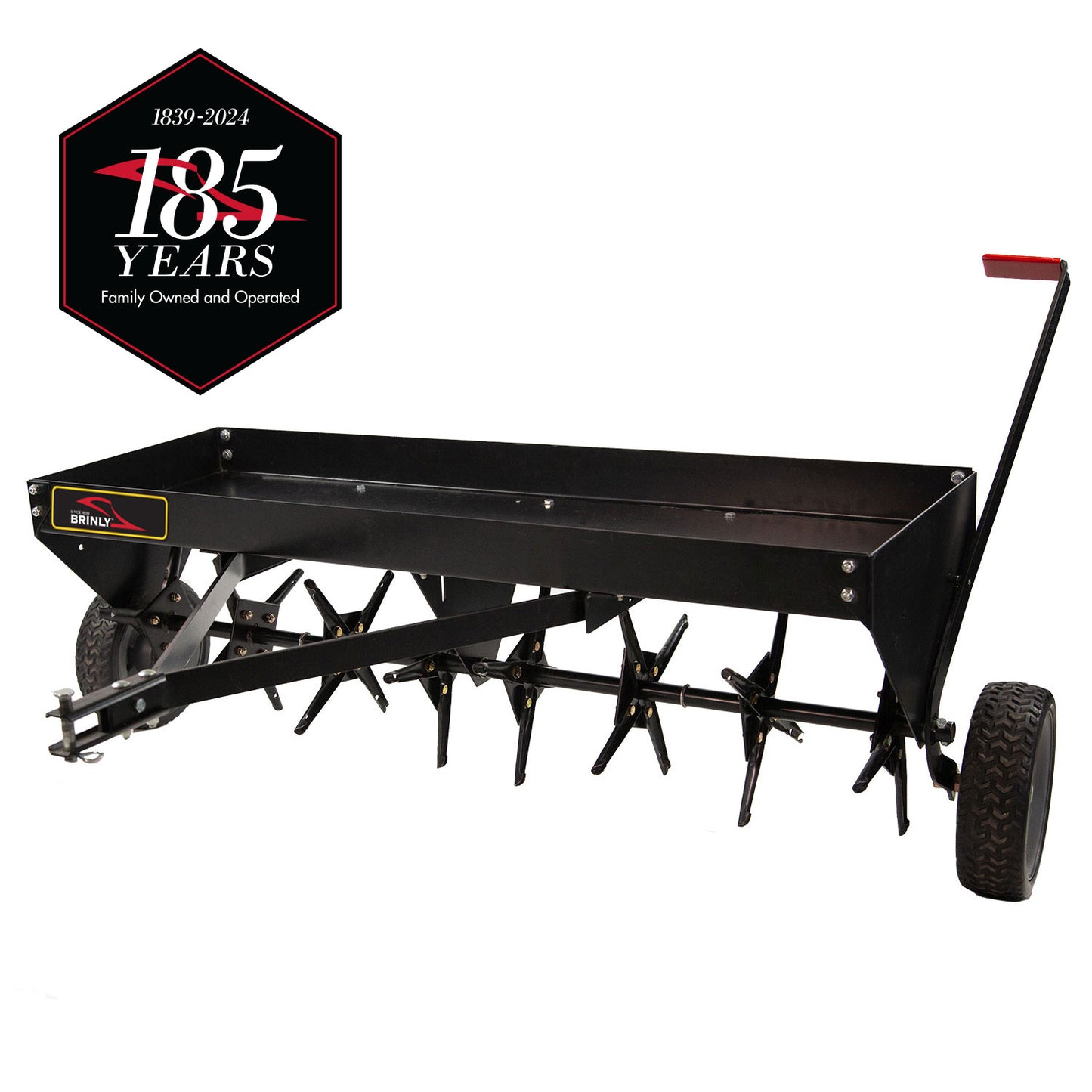 Brinly 48” Tow-Behind Plug Aerator with Universal Hitch and Transport Mode PA-482BH-A
