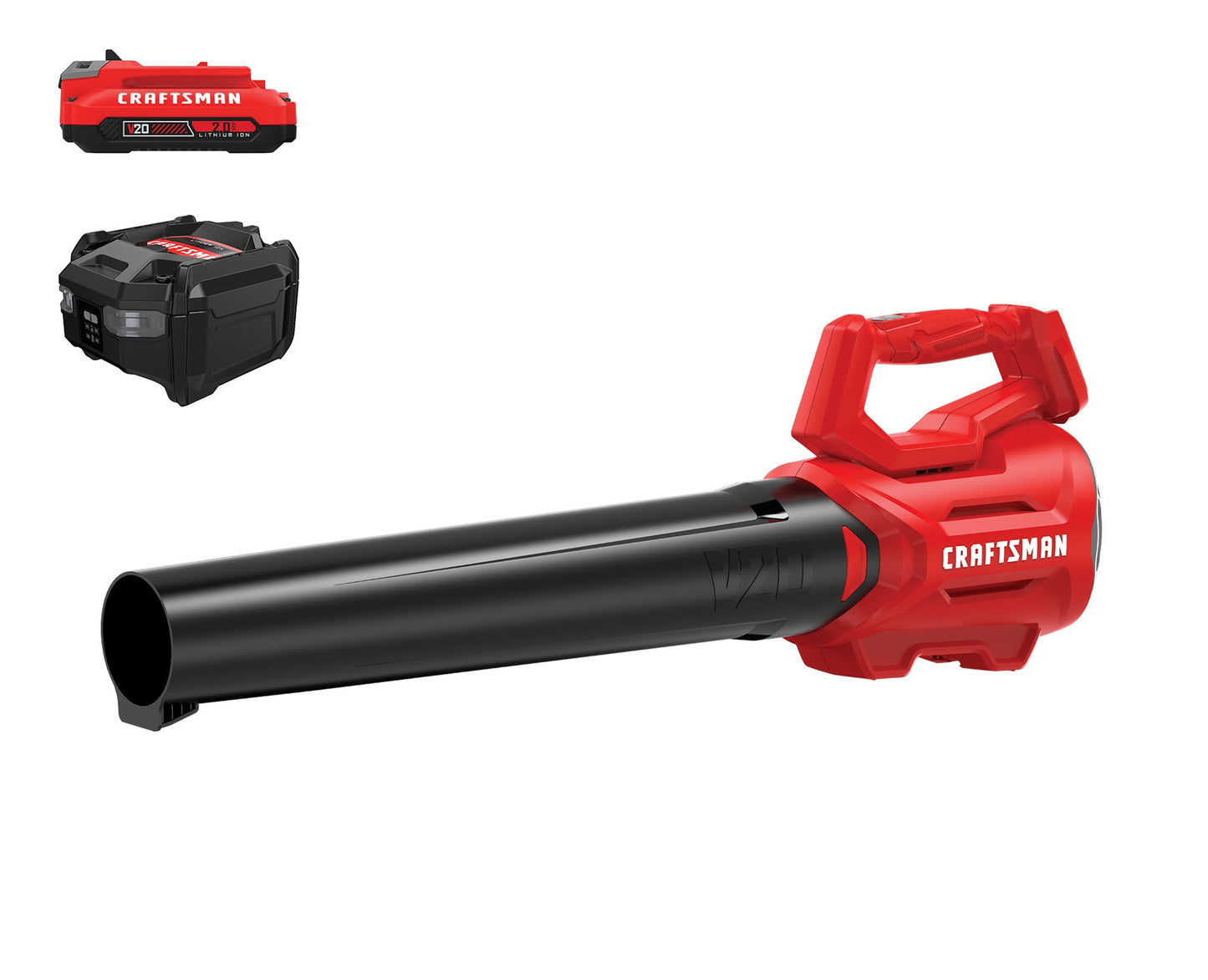 CRAFTSMAN 20-volt Max 340-CFM 90-MPH Battery Handheld Leaf Blower 2 Ah (Battery and Charger Included) CMCBL700D1