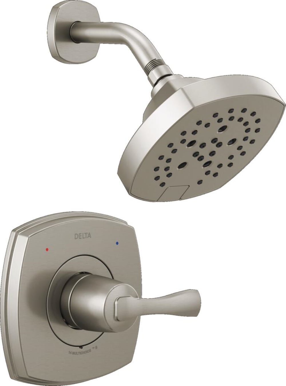 Delta Stryke Lumicoat Stainless 1-handle Multi-function 7.0-in Round Shower Faucet