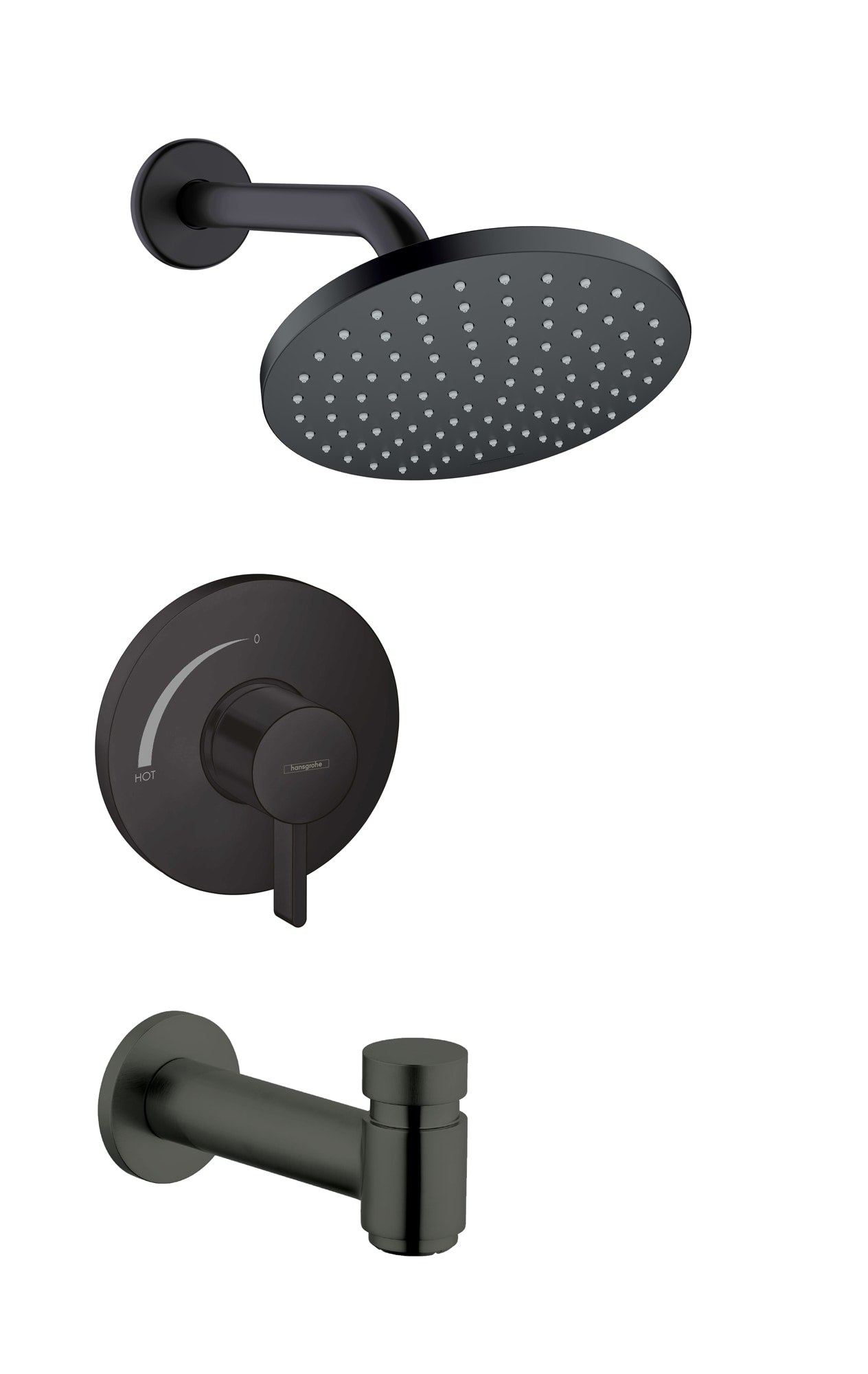 Hansgrohe Vernis Blend Matte Black Sold separately Multi-function 2.5-in Rectangle Shower Faucet