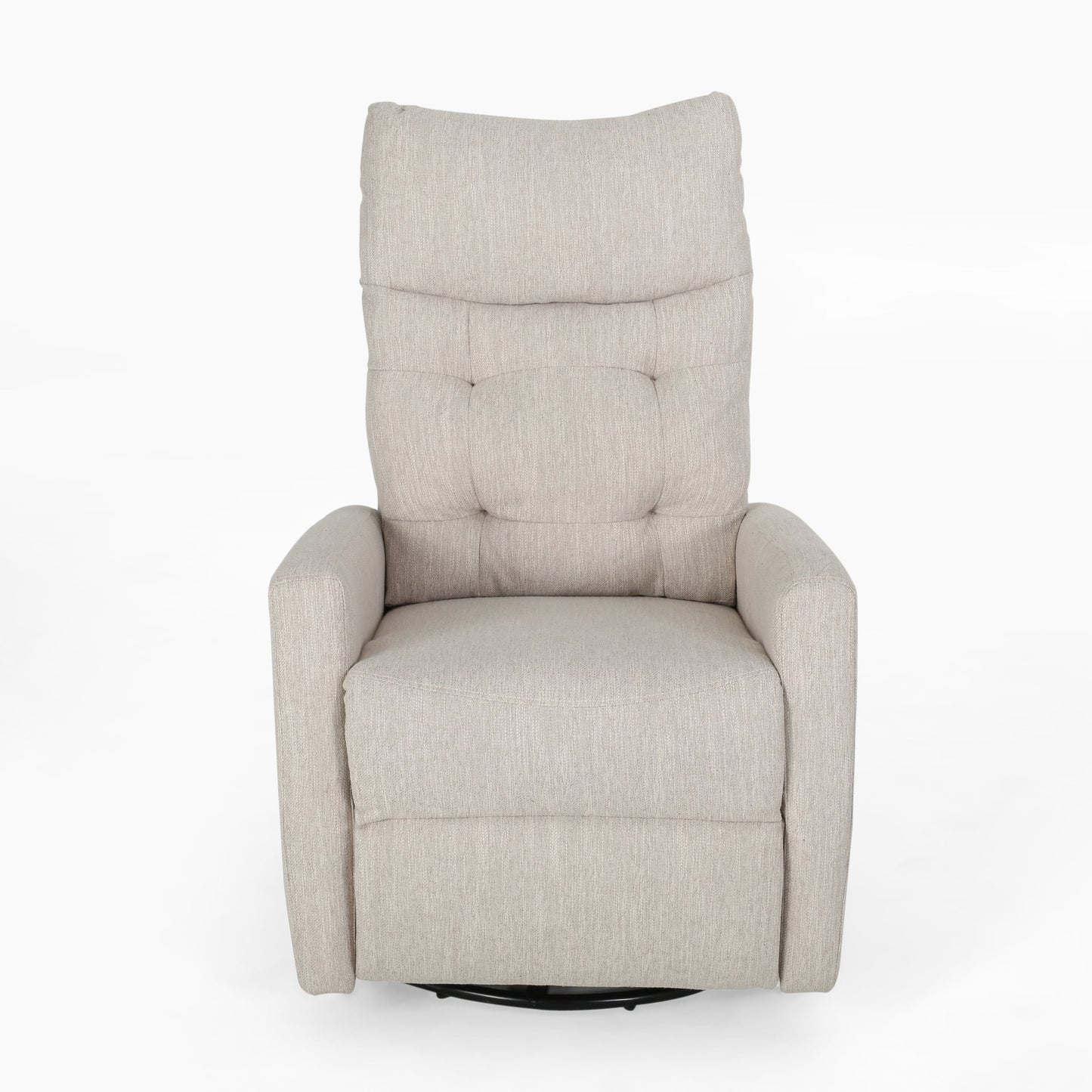 Best Selling Home Decor Beige Polyester Upholstered Tufted Swivel Recliner