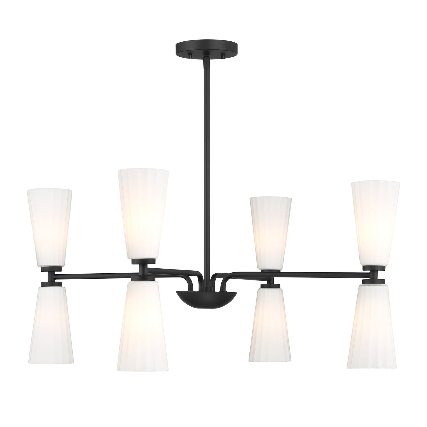 Meridian Lite Trends Meridian 8 -Light Matte Black Modern/contemporary For Use in Bedrooms, Dining Rooms, Foyers, Kitchens, Living Rooms Chandelier