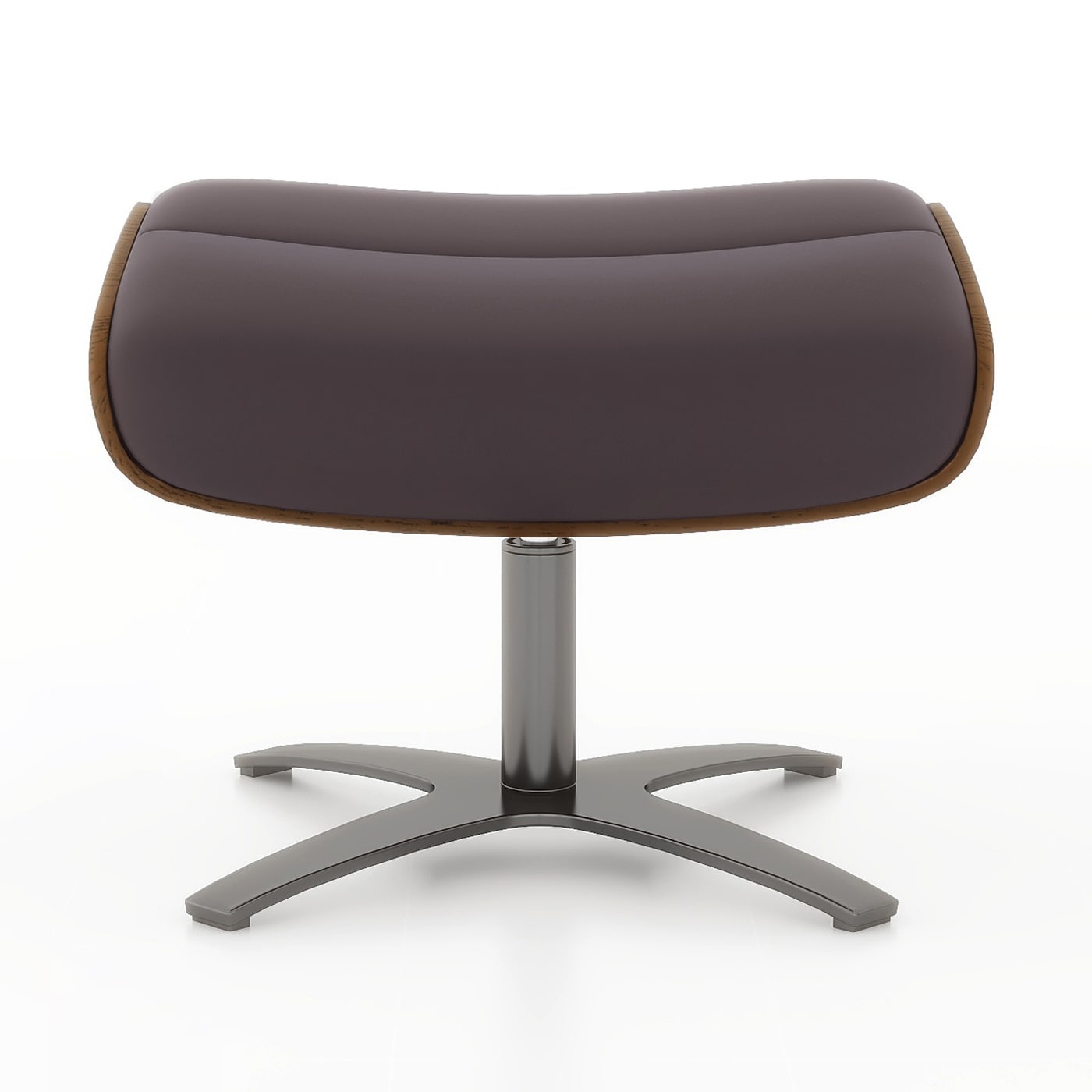 Jennifer Taylor Home Jovan Midcentury Cacao Espresso Brown Genuine Leather Ottoman