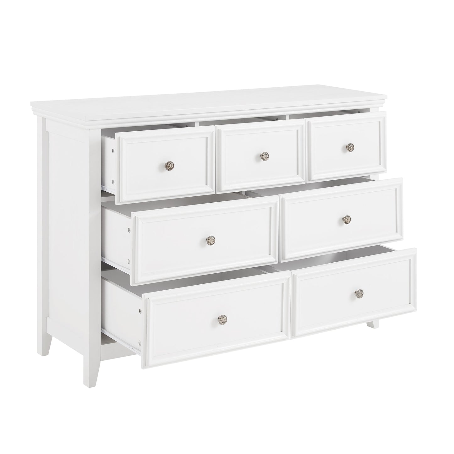 SINOFURN White 7 -Drawer Combo dresser
