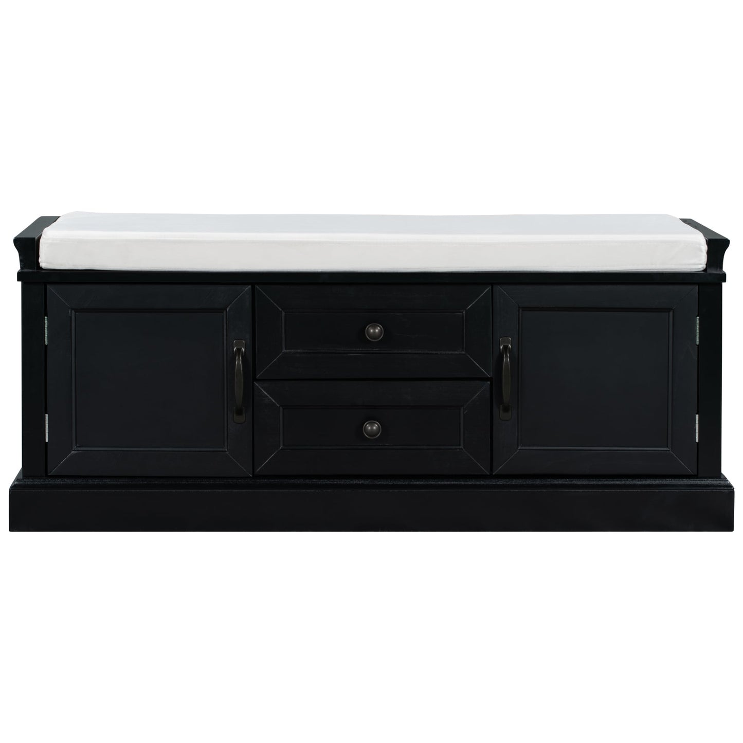 SINOFURN Rustic Black Accent Bench with Storage 42.5-in x 15.9-in x 17.5-in