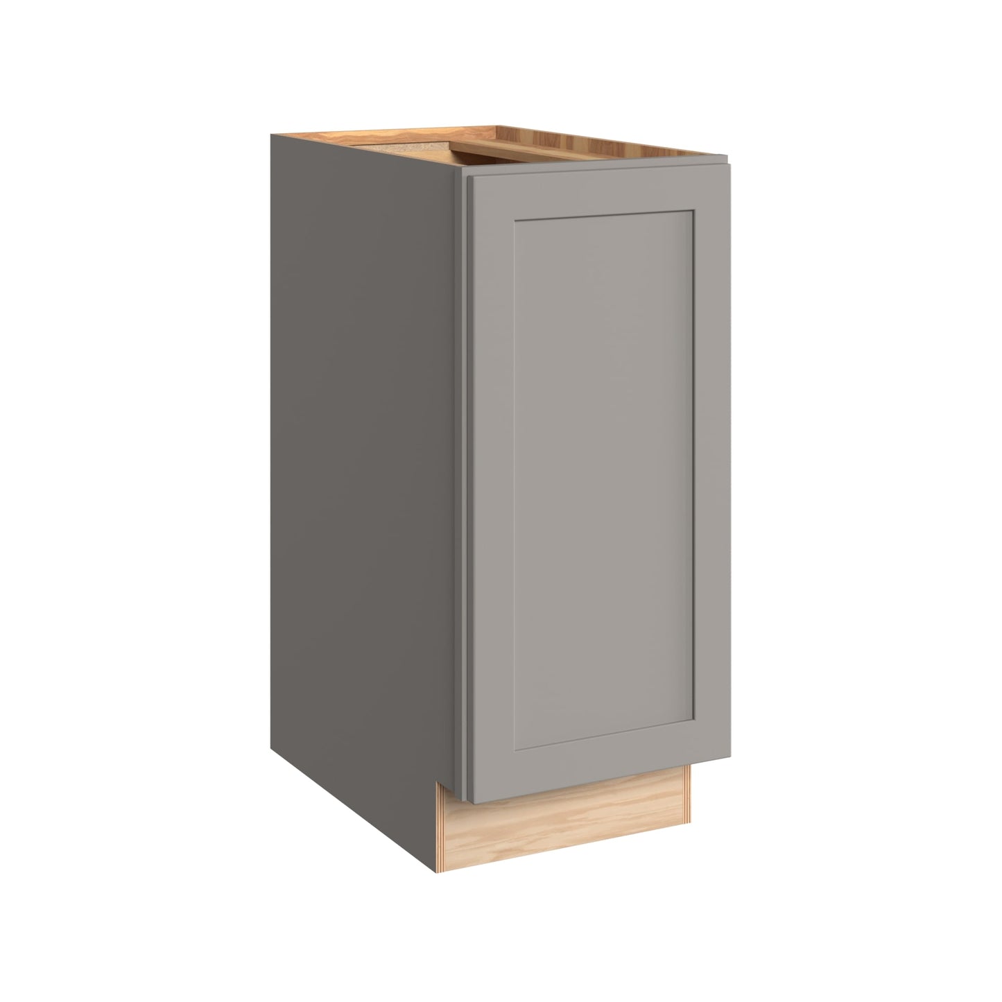 KraftMaid Momentum Deveron 15-in W x 34.5-in H x 24-in D Pebble Grey Base Fully assembled Plywood Cabinet Recessed Panel
