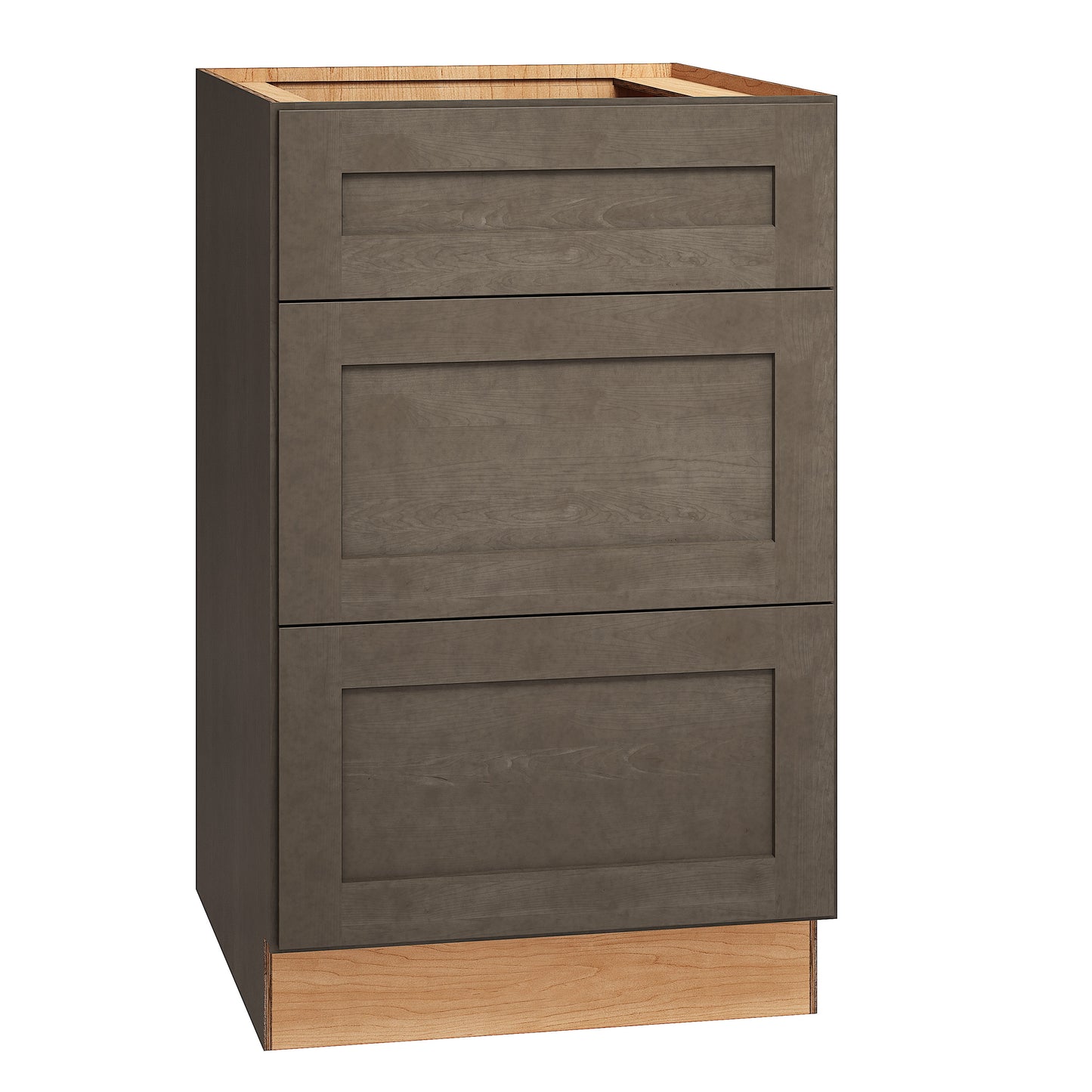 RELIABILT Pinnacle 21-in W x 34.5-in H x 24-in D Stain 3 -Drawers Drawer Base Fully assembled Plywood Cabinet Recessed Panel