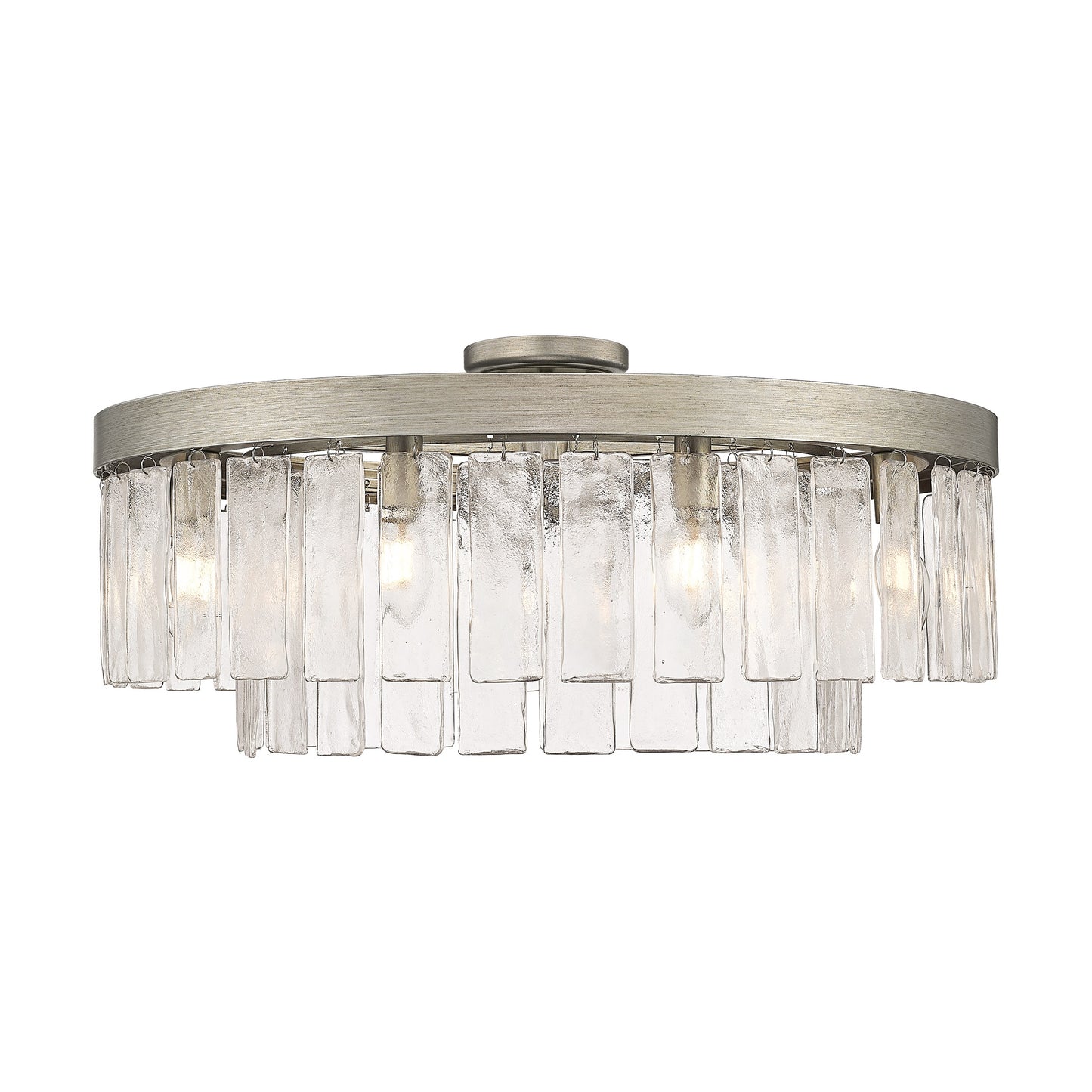 Golden Lighting Ciara 9 -Light 27-in Nickel Semi Flush Mount Light