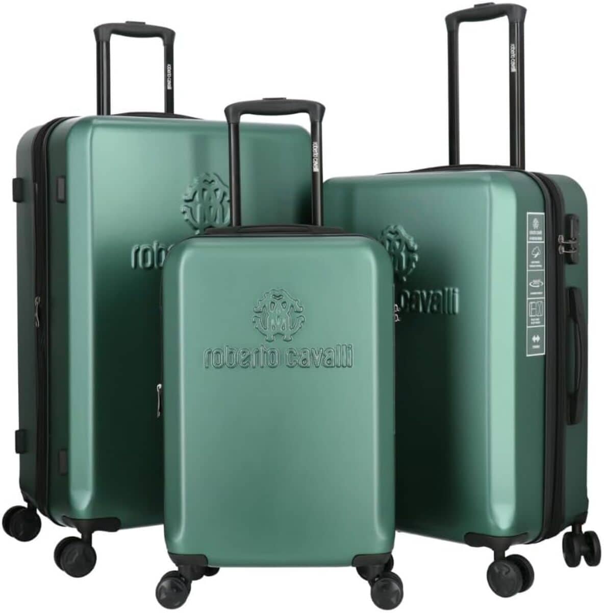 J&V TEXTILES 28X19X16 Green Plastic Hardshell Suitcase set