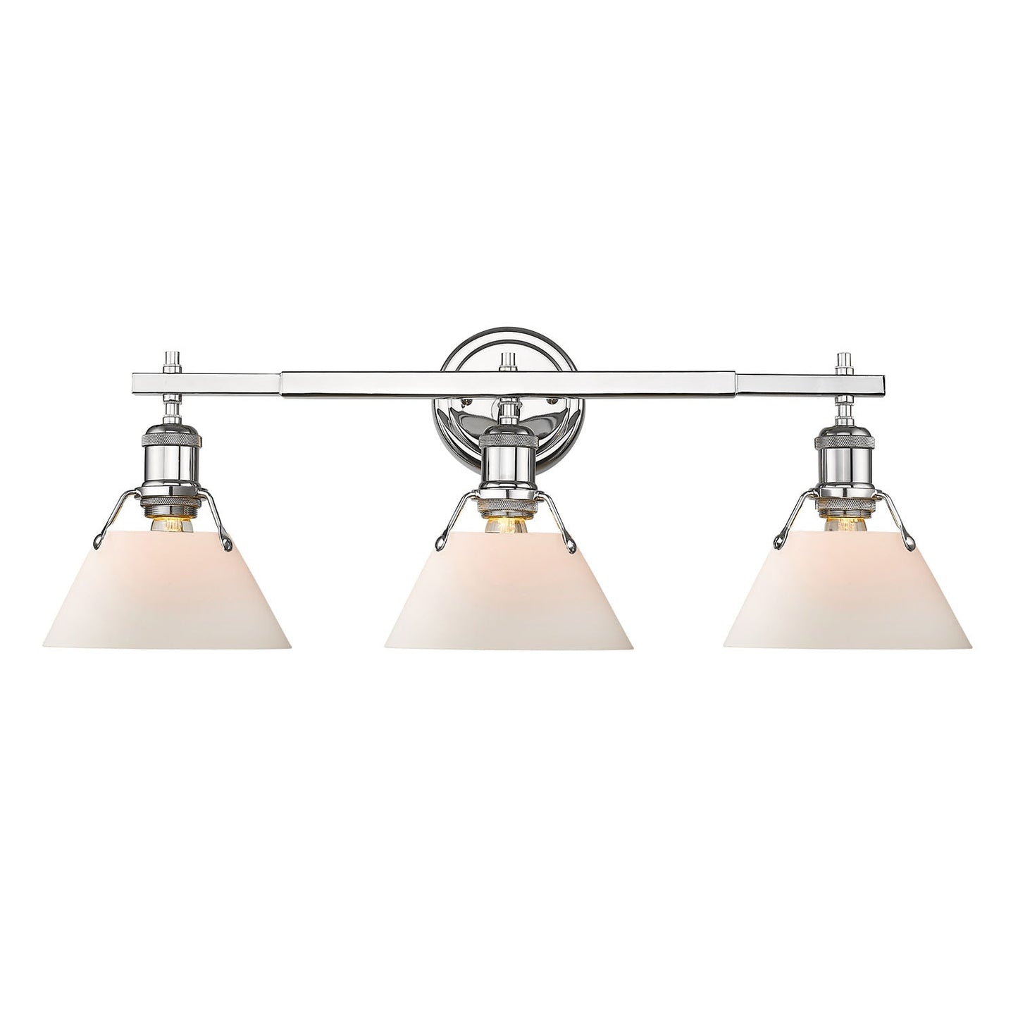 Golden Lighting Orwell 27.25-in 3 -Light Polished Chrome Industrial Vanity light
