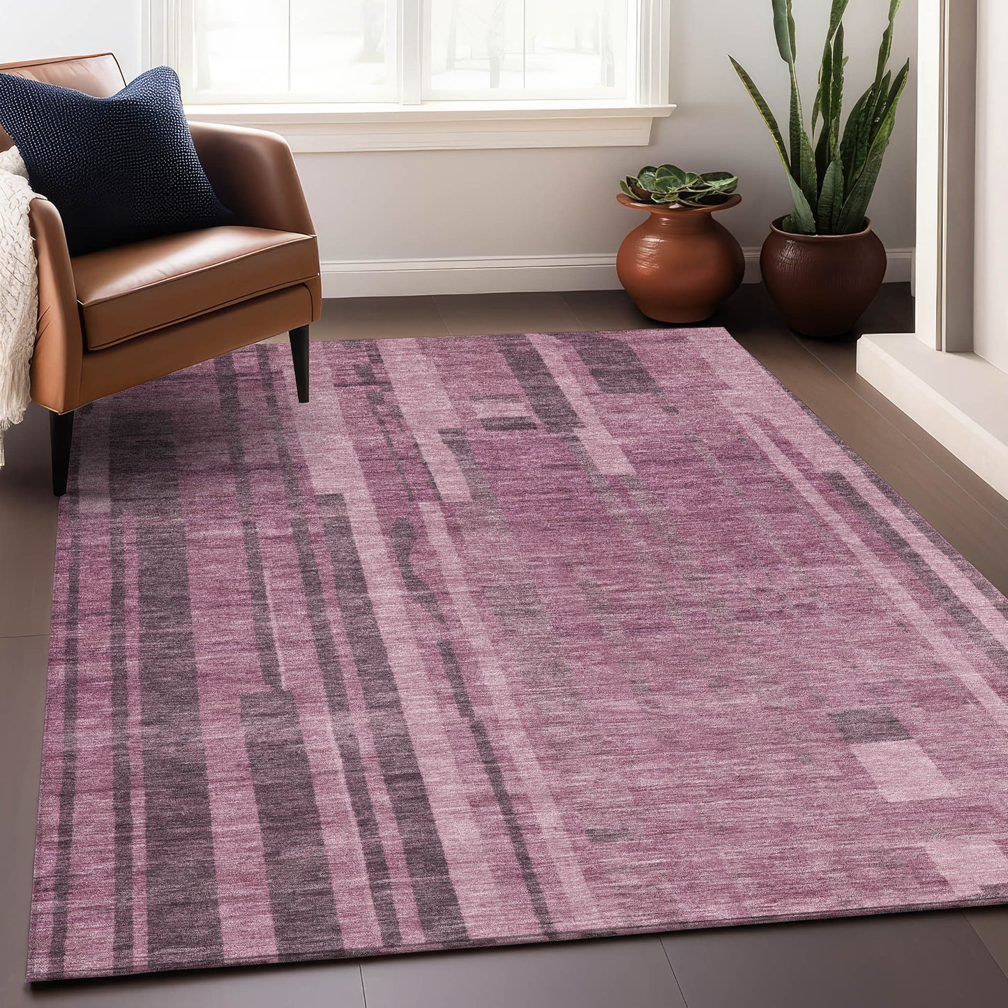 Addison Rugs Chantille ACN1063BL 9 x 12 (ft) Blush Rectangular Indoor/Outdoor Geometric Machine washable Pet Friendly Area rug