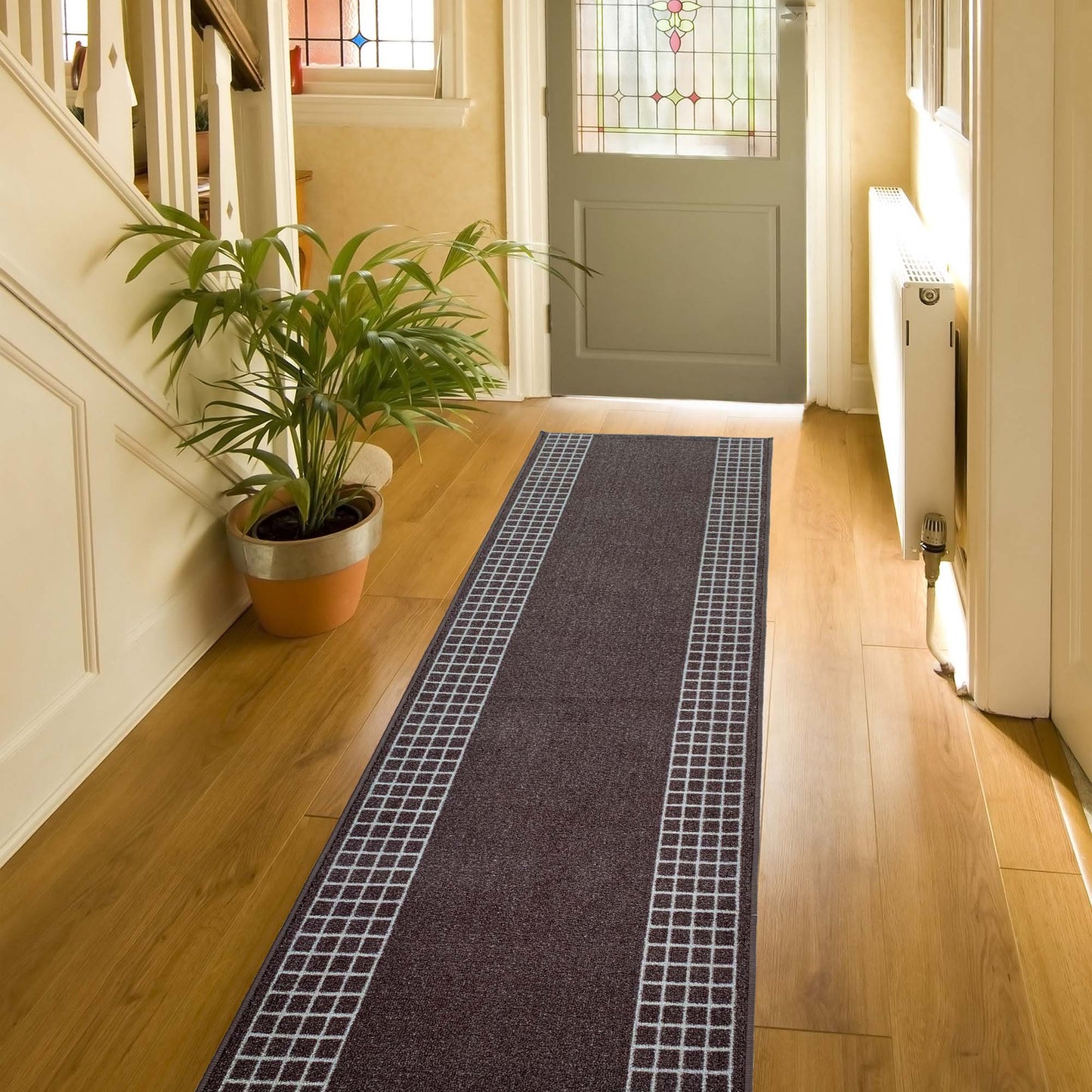 Playa Rug 3 x 50 (ft) Checkered-Brown Rectangular Indoor/Outdoor Border Pet Friendly Runner rug