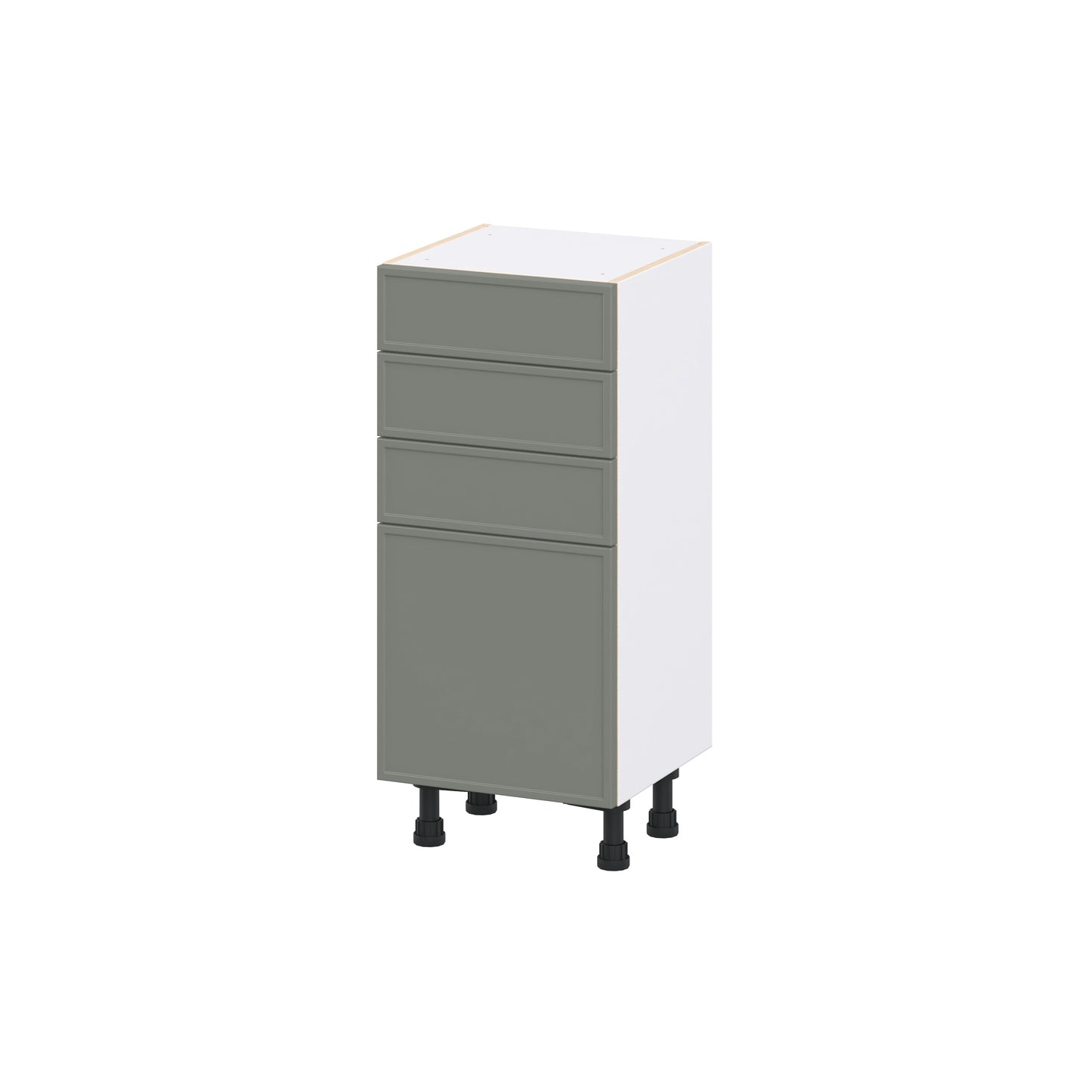 Hugo&Borg Concord 15-in W x 34.5-in H x 14.91-in D Moss Green 3 -Drawers Base Fully assembled Cabinet Flat Panel