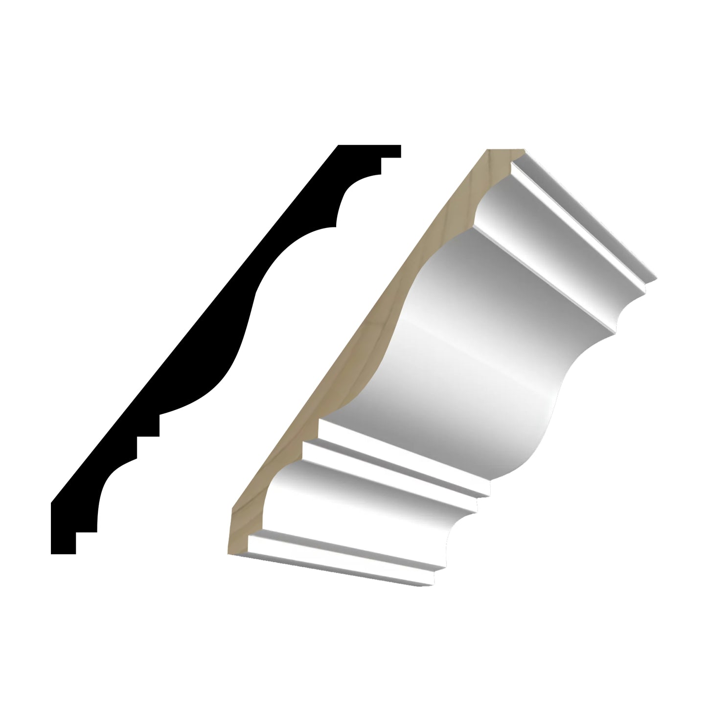 RESO 619 6-1/4-in x 8-ft Radiata pine Primed Wood 619 Crown Moulding 10 -Pack