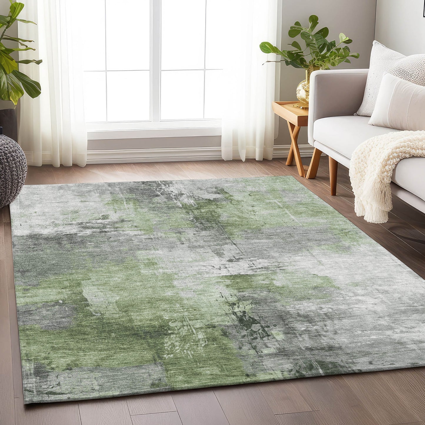 Addison Rugs Chantille ACN1671GE 8 x 10 (ft) Loomed Green Rectangular Indoor/Outdoor Machine washable Pet Friendly Area rug