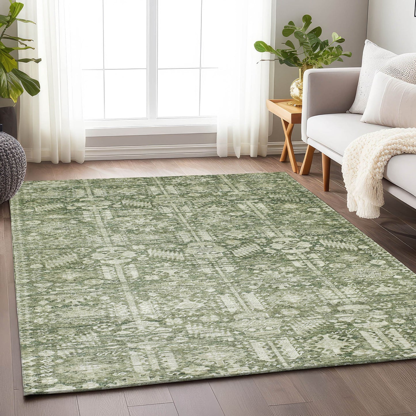 Addison Rugs Chantille ACN1771AL 9 x 12 (ft) Loomed Aloe Rectangular Indoor/Outdoor Machine washable Pet Friendly Area rug